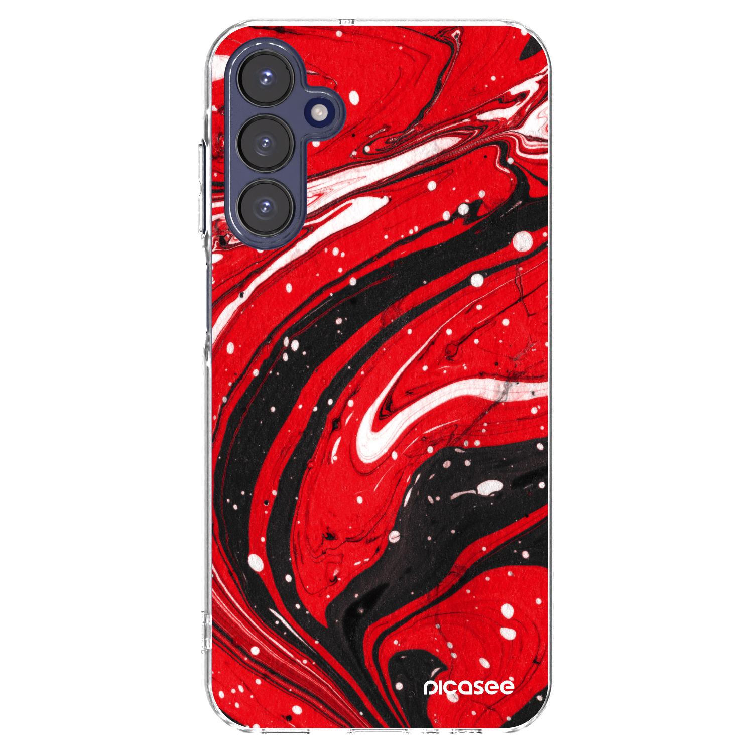 Picasee διαφανής θήκη σιλικόνης Samsung Galaxy A15 A155F 4G - Red black