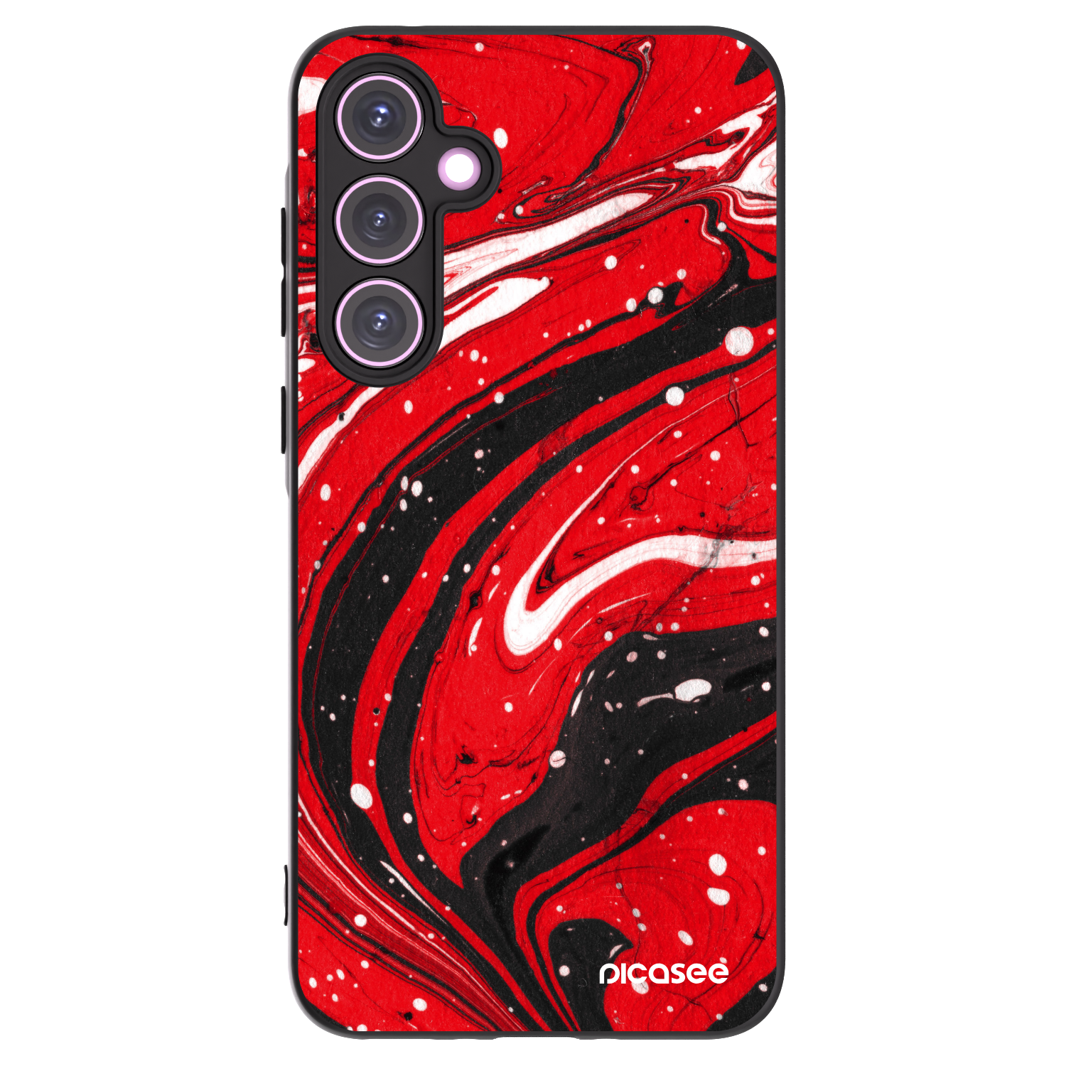 Picasee Μαύρη θήκη σιλικόνης για Samsung Galaxy A35 5G A356B - Red black