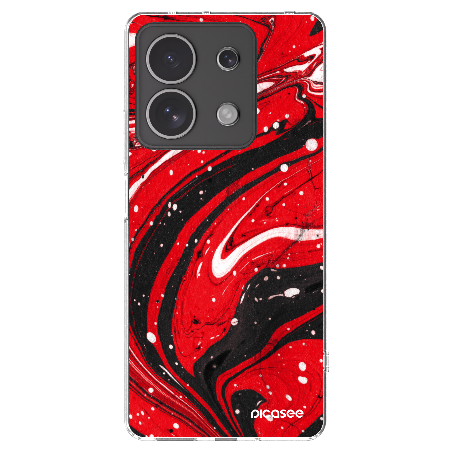 Picasee διαφανής θήκη σιλικόνης Xiaomi Redmi Note 13 4G - Red black