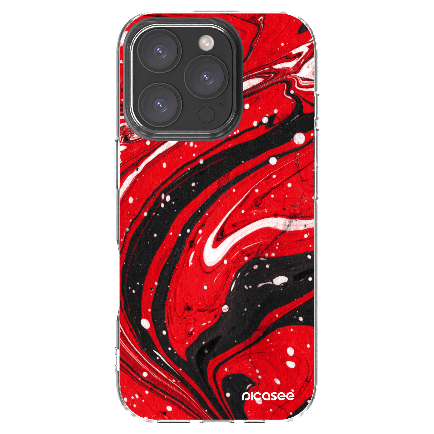 Picasee διαφανής θήκη σιλικόνης Apple iPhone 16 Pro - Red black