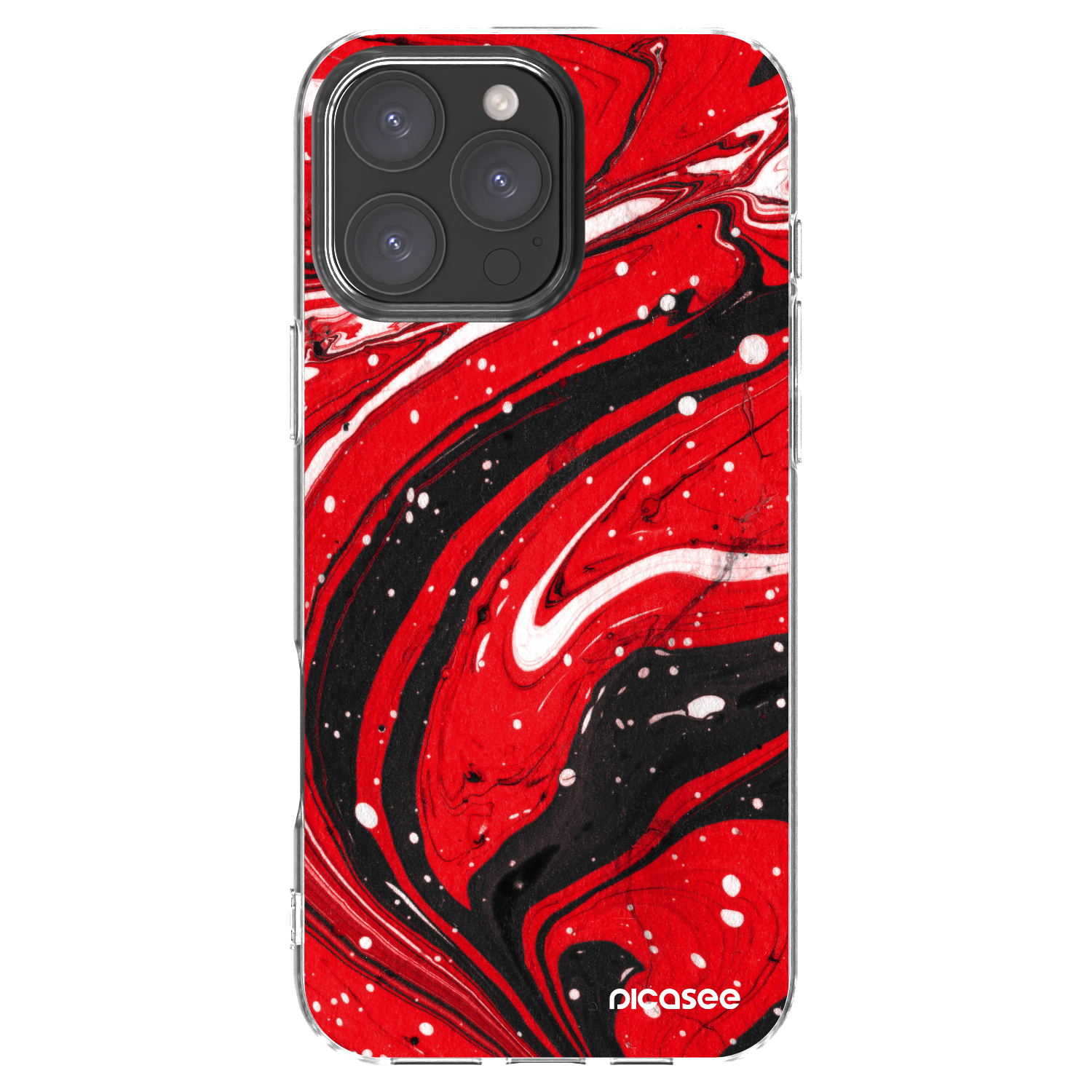 Picasee διαφανής θήκη σιλικόνης Apple iPhone 16 Pro Max - Red black