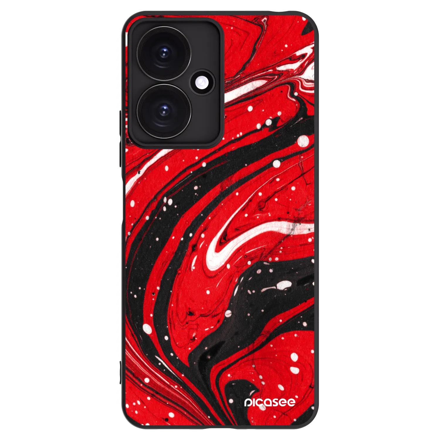 Picasee Μαύρη θήκη σιλικόνης για Xiaomi Redmi 13C 5G - Red black