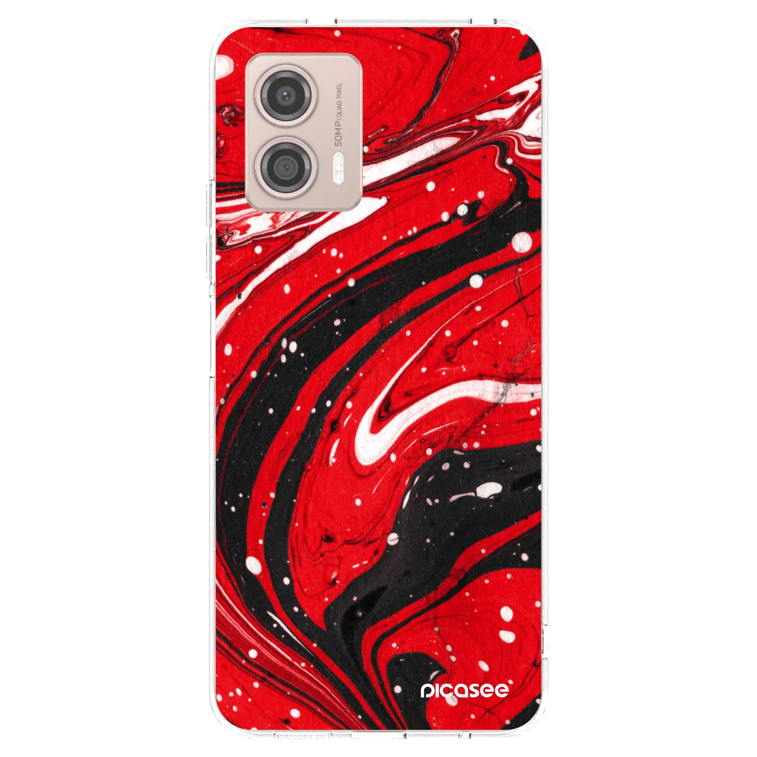 Picasee διαφανής θήκη σιλικόνης Motorola Moto G53 5G - Red black