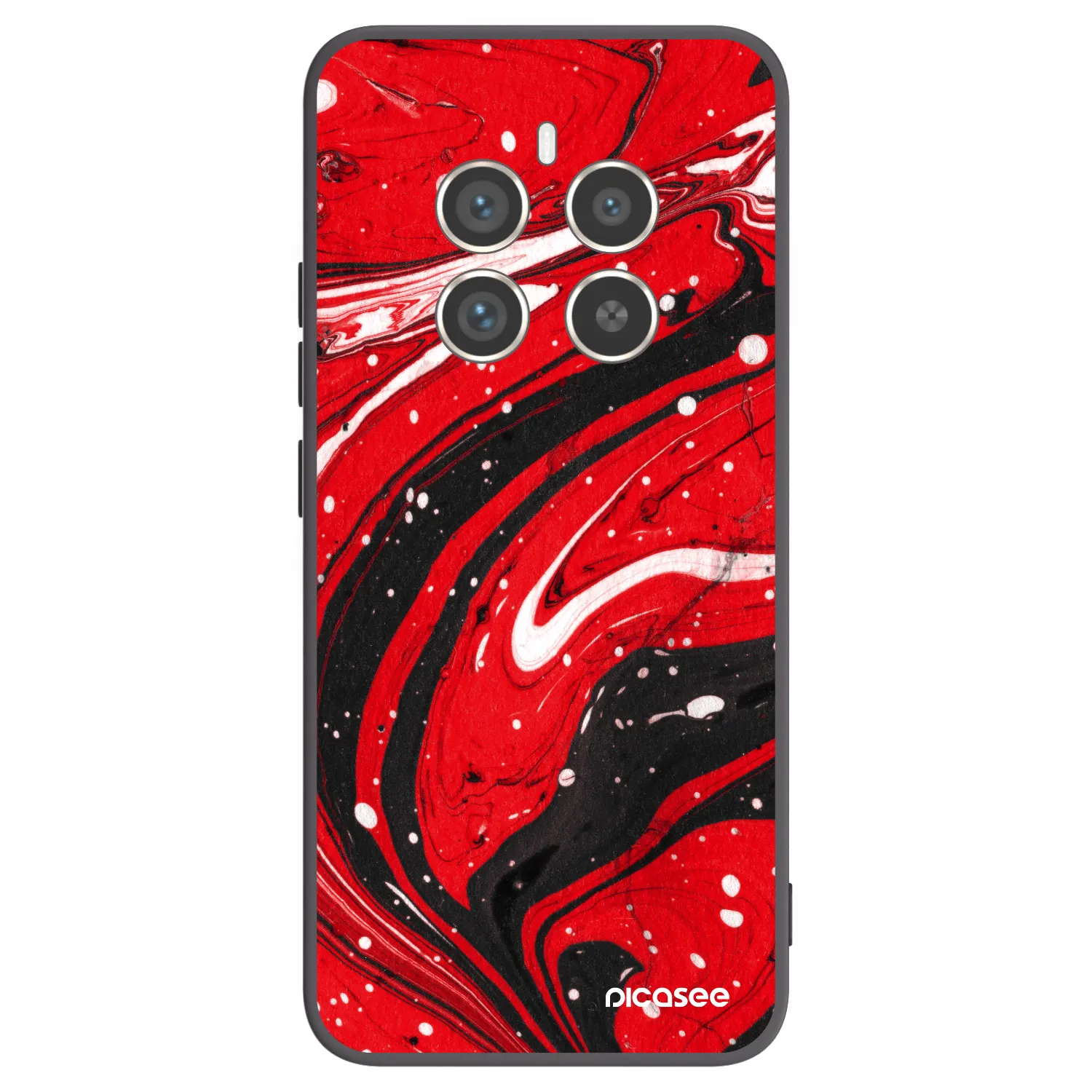 Picasee Μαύρη θήκη σιλικόνης για Realme 12 Pro 5G - Red black