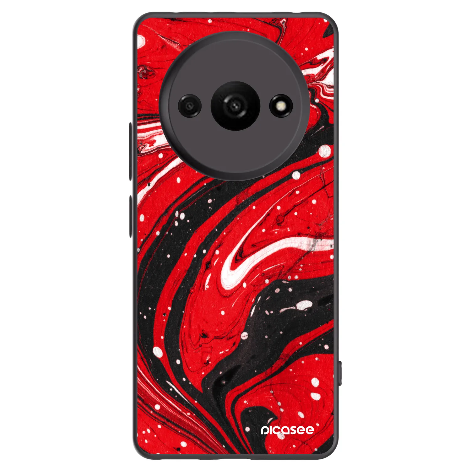 Picasee Μαύρη θήκη σιλικόνης για Xiaomi Redmi A3 - Red black