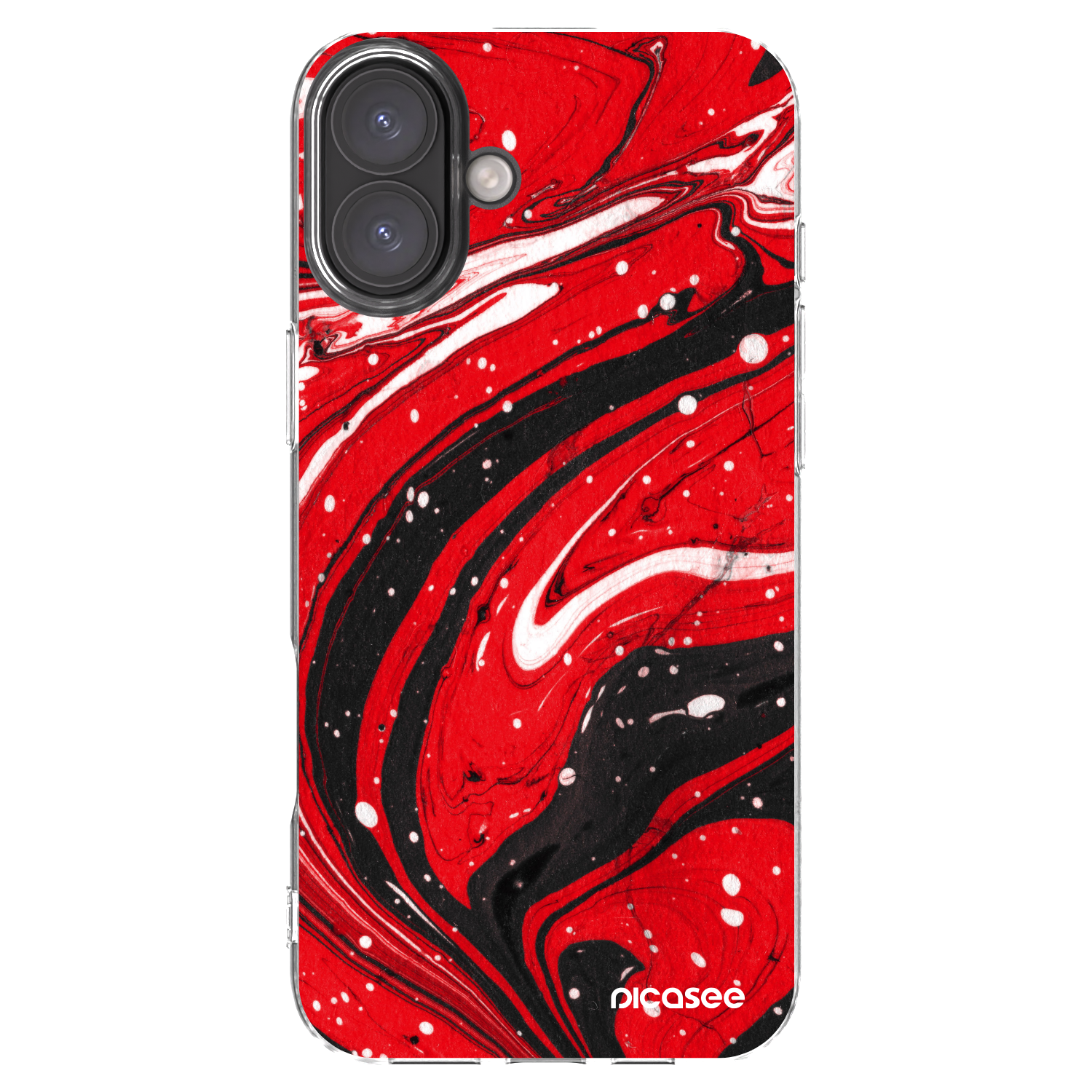 Picasee διαφανής θήκη σιλικόνης Apple iPhone 16 Plus - Red black