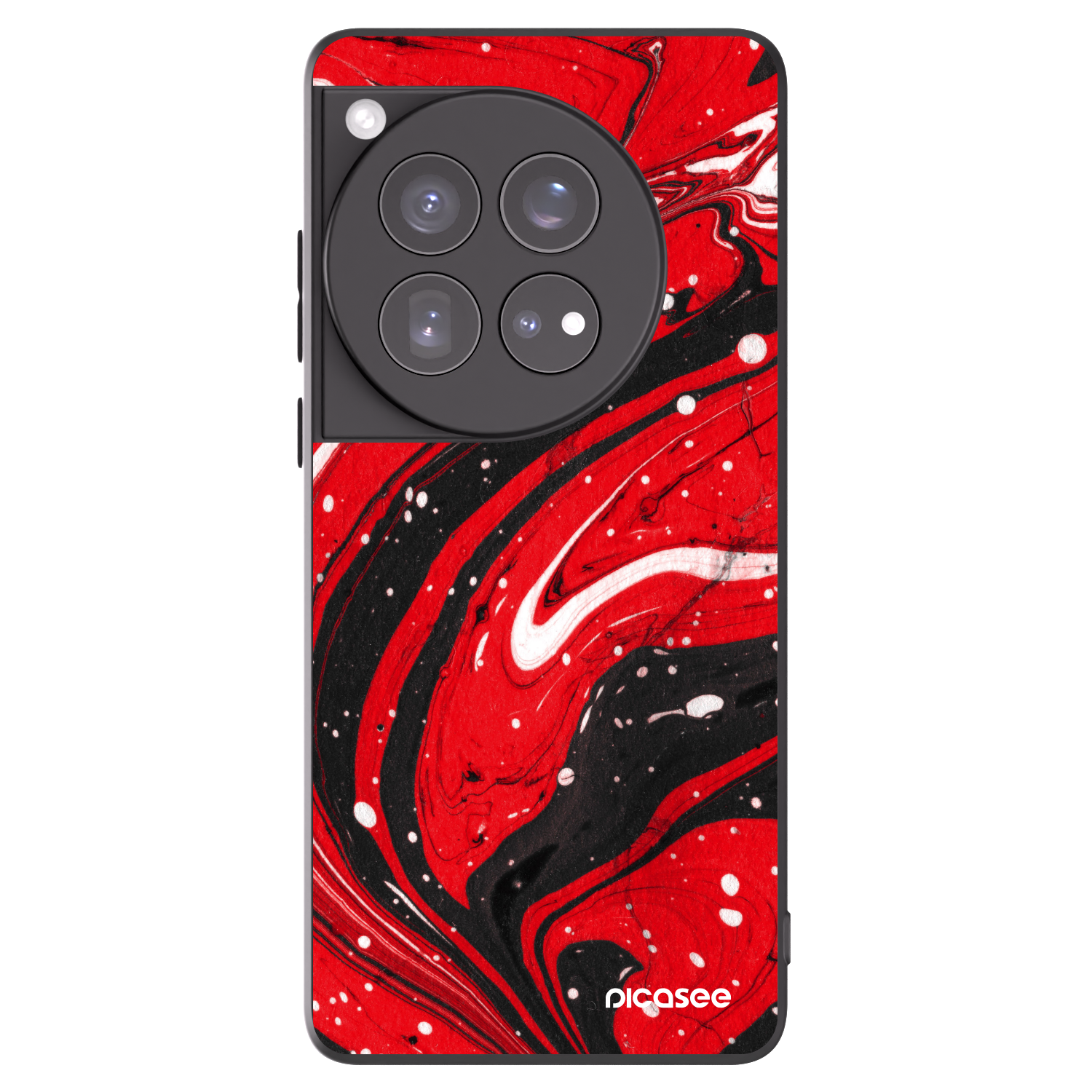 Picasee Μαύρη θήκη σιλικόνης για OnePlus 12 5G - Red black