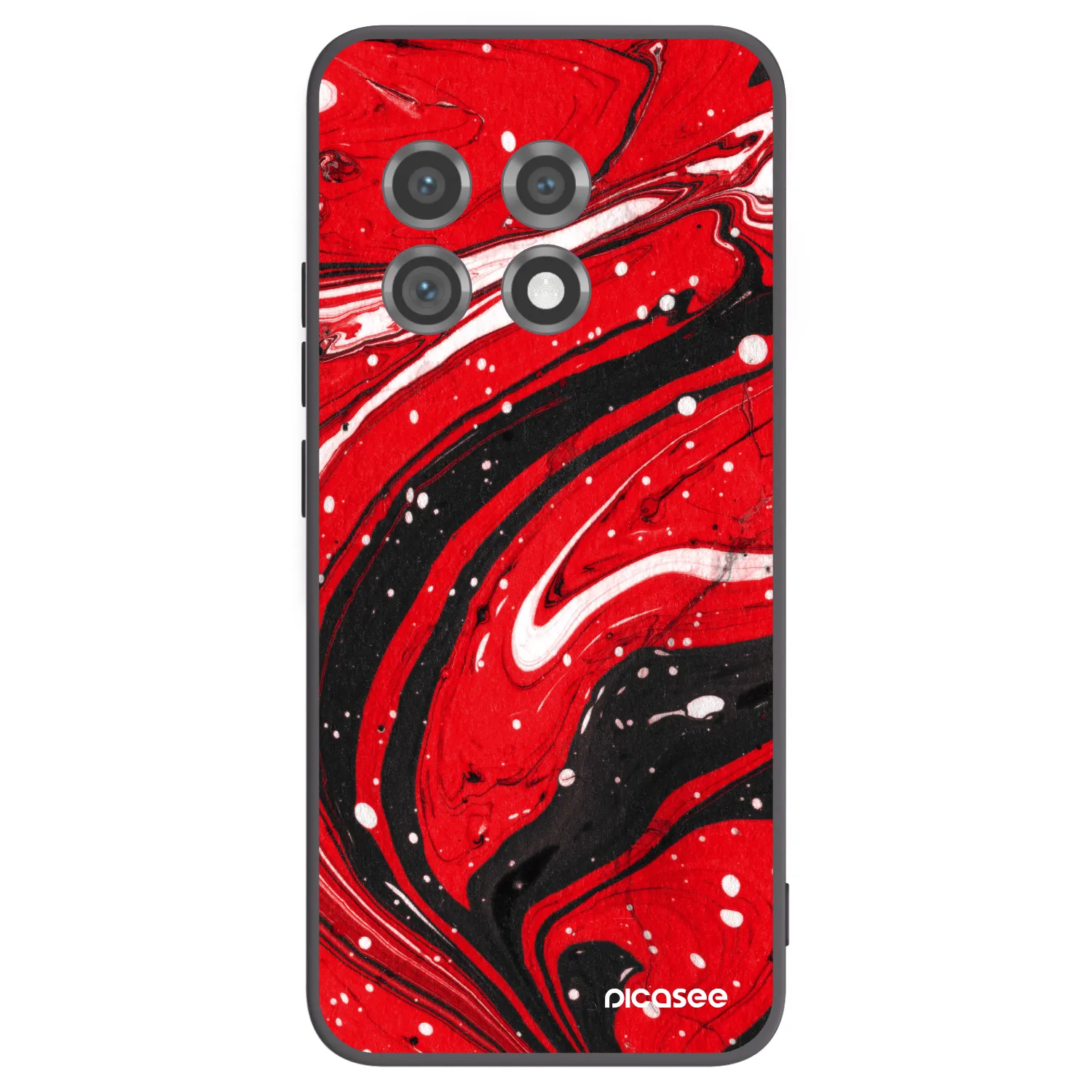 Picasee Μαύρη θήκη σιλικόνης για OnePlus 11 5G - Red black