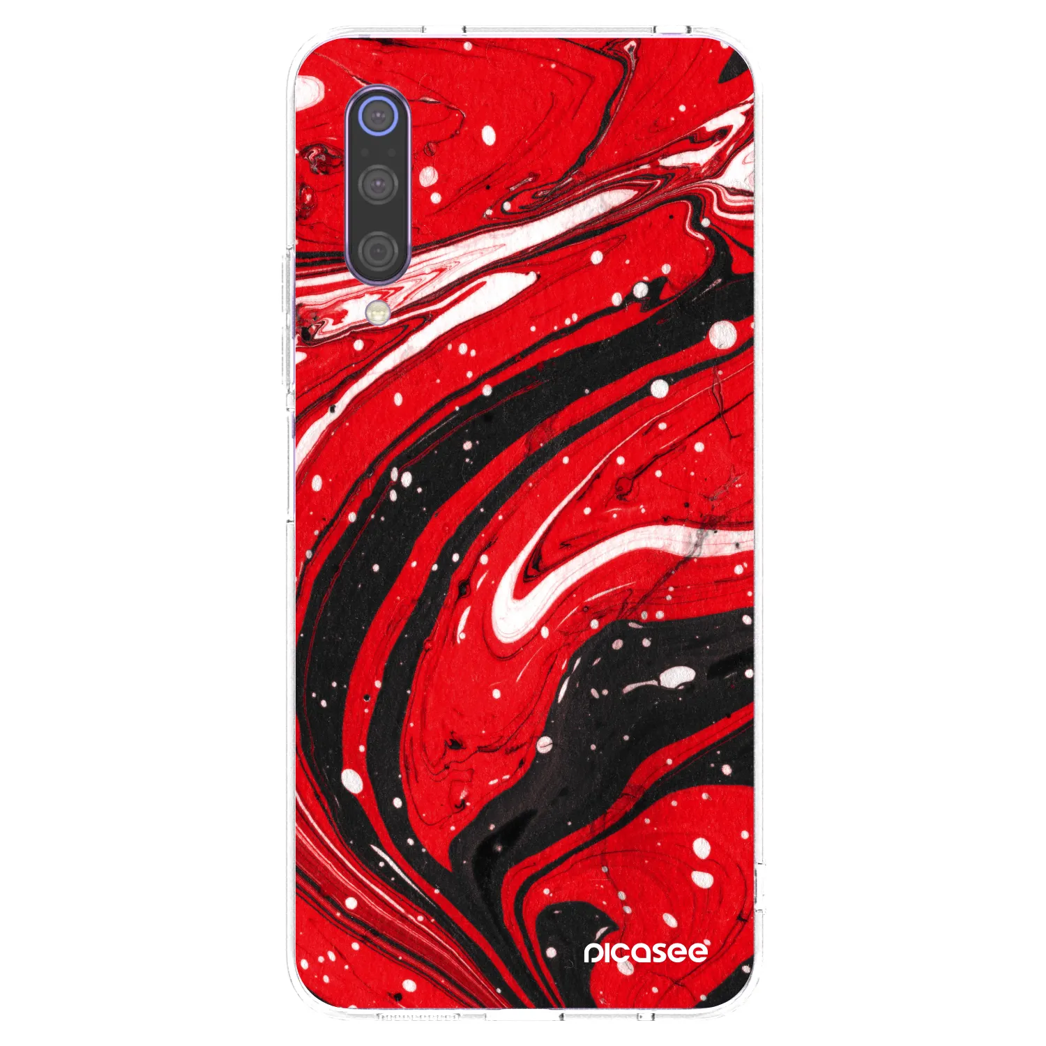 Picasee διαφανής θήκη σιλικόνης Xiaomi Mi 9 - Red black