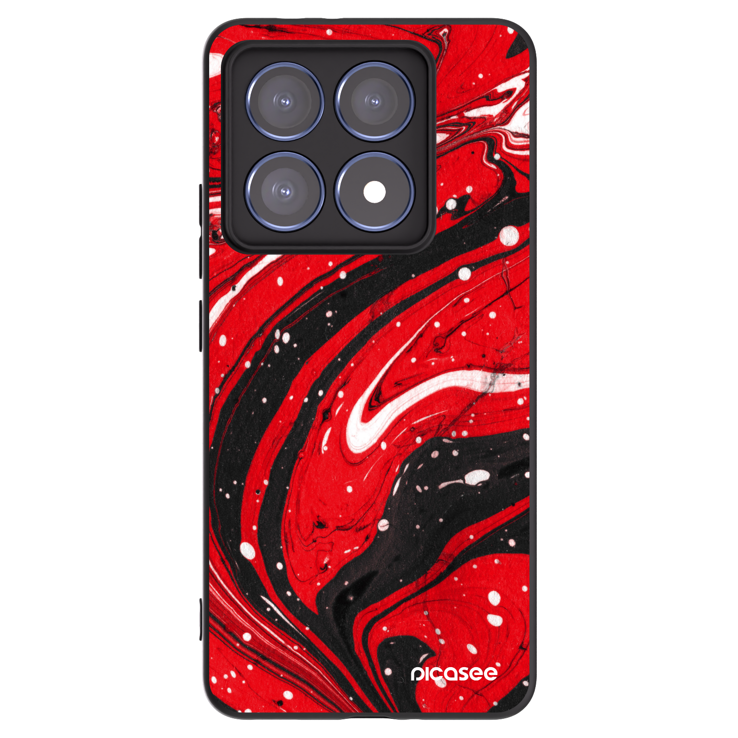 Picasee Μαύρη θήκη σιλικόνης για Xiaomi 14T Pro - Red black