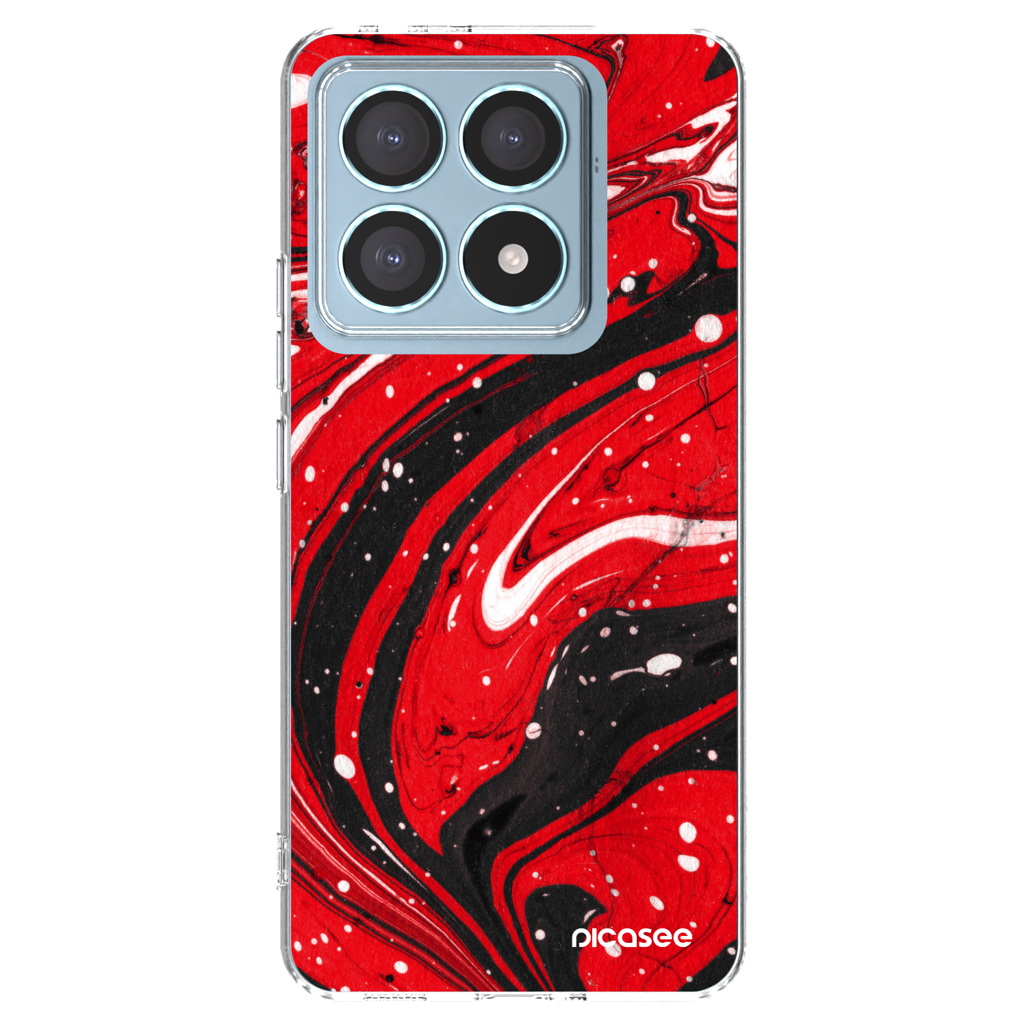 Picasee διαφανής θήκη σιλικόνης Xiaomi 14T Pro - Red black