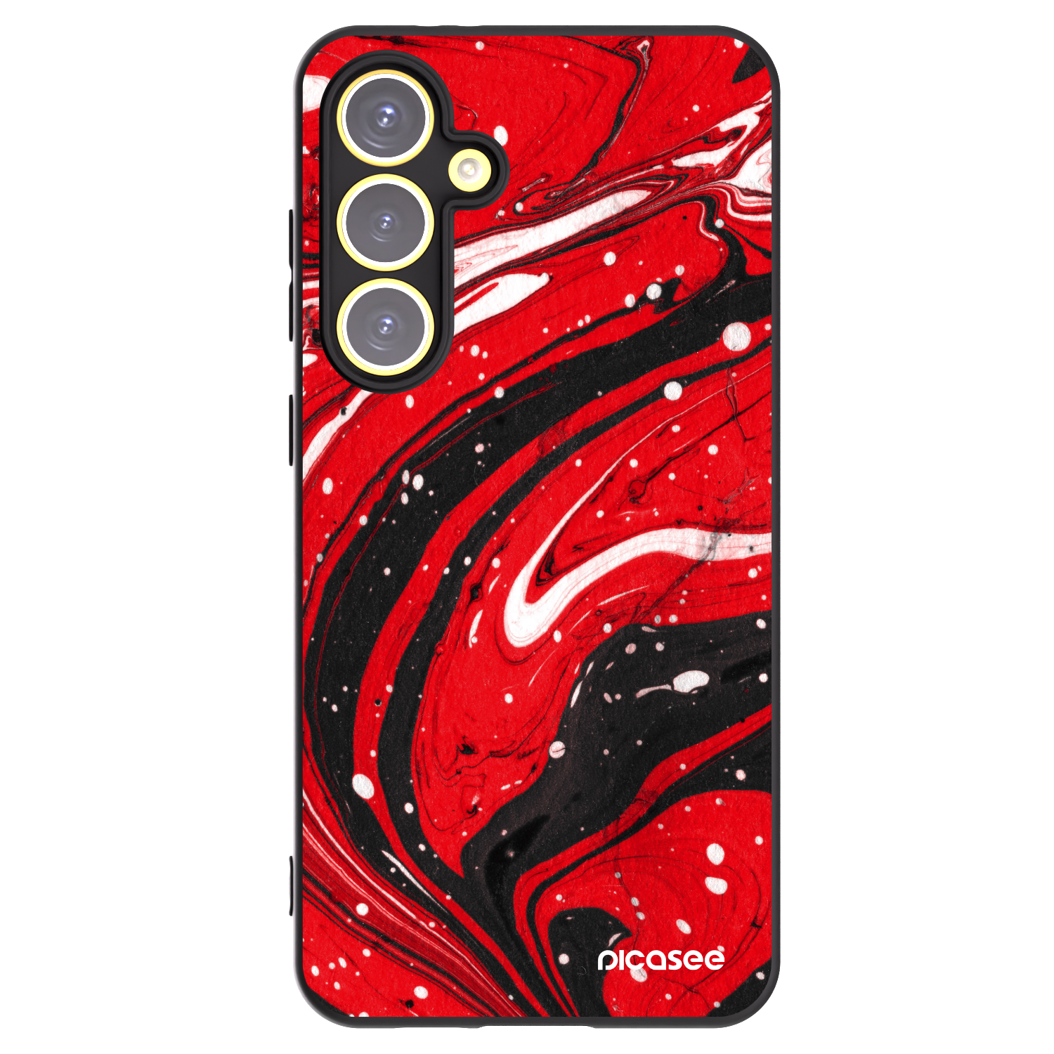 Picasee Μαύρη θήκη σιλικόνης για Samsung Galaxy S24 FE S721B - Red black