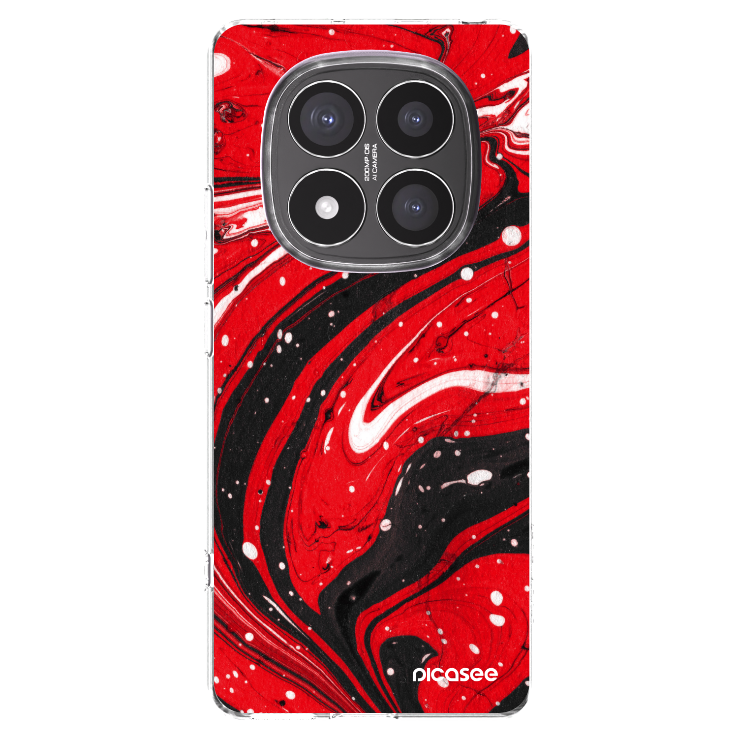 Picasee διαφανής θήκη σιλικόνης Xiaomi Redmi Note 14 Pro+ 5G - Red black