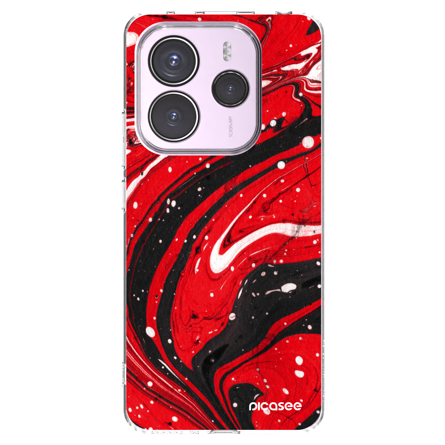 Picasee διαφανής θήκη σιλικόνης Xiaomi Redmi Note 14 5G - Red black