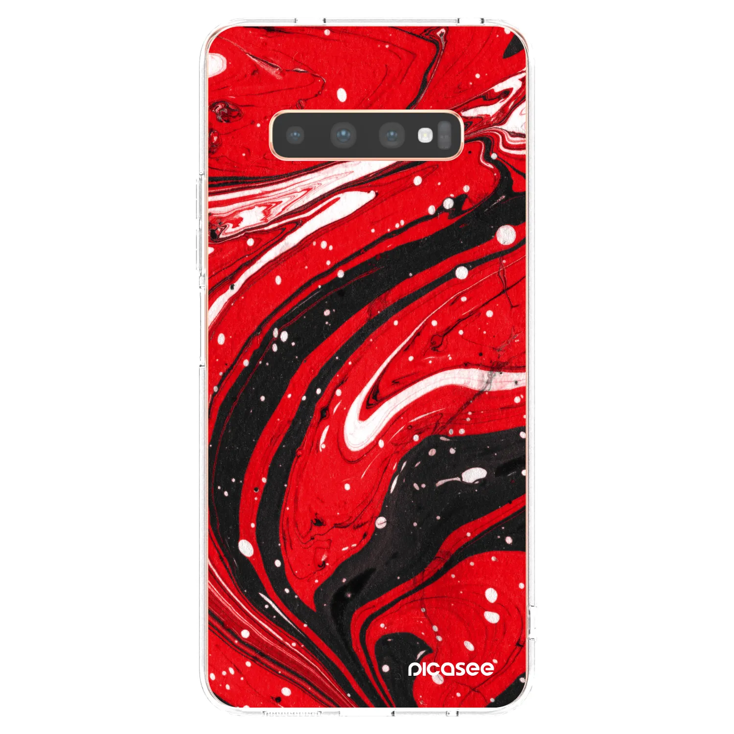Picasee διαφανής θήκη σιλικόνης Samsung Galaxy S10 Plus G975 - Red black