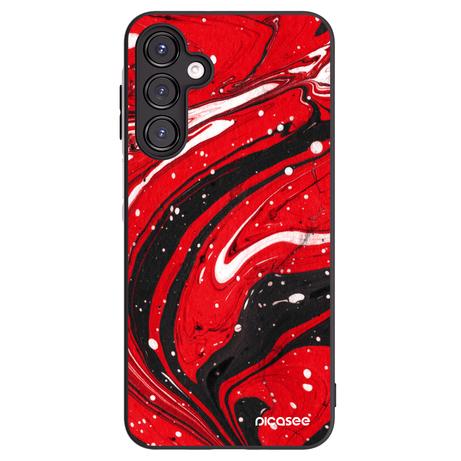 Picasee Μαύρη θήκη σιλικόνης για Samsung Galaxy A16 5G - Red black