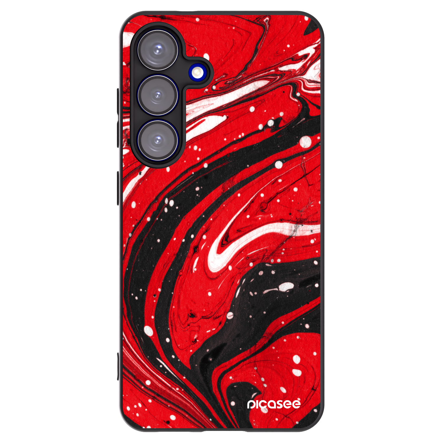 Picasee Μαύρη θήκη σιλικόνης για Samsung Galaxy S25 5G - Red black