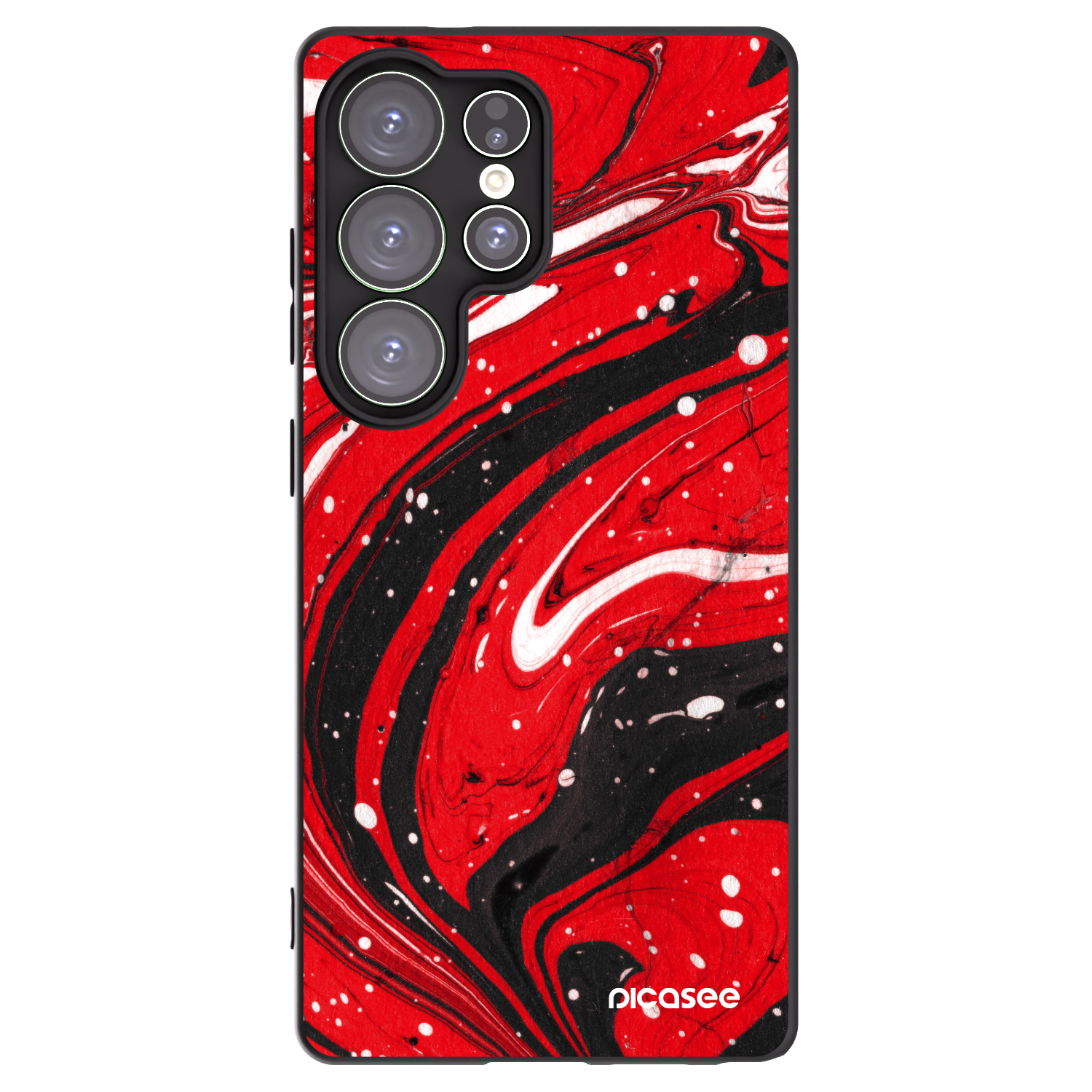 Picasee Μαύρη θήκη σιλικόνης για Samsung Galaxy S25 Ultra 5G - Red black