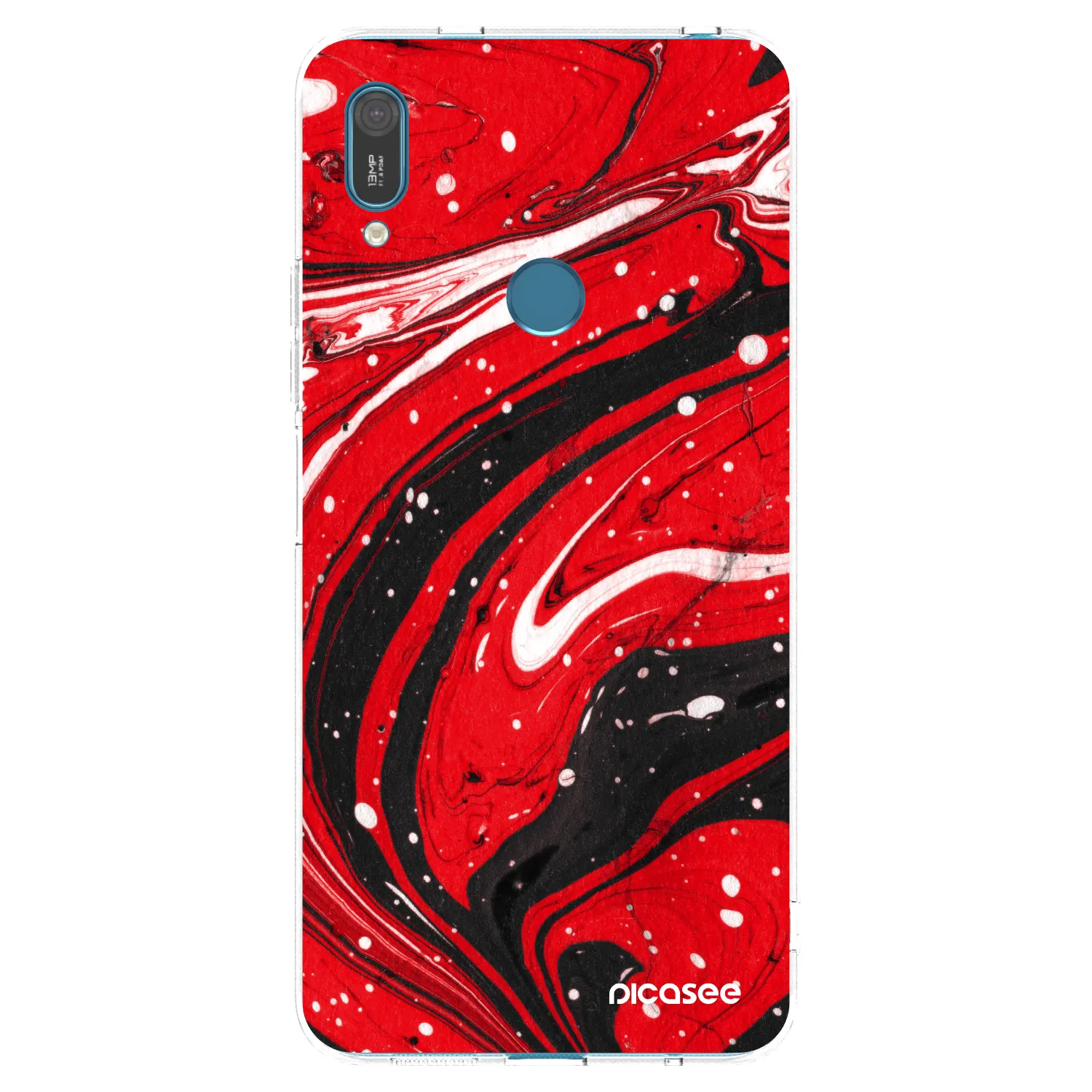 Picasee διαφανής θήκη σιλικόνης Huawei Y7 2019 - Red black