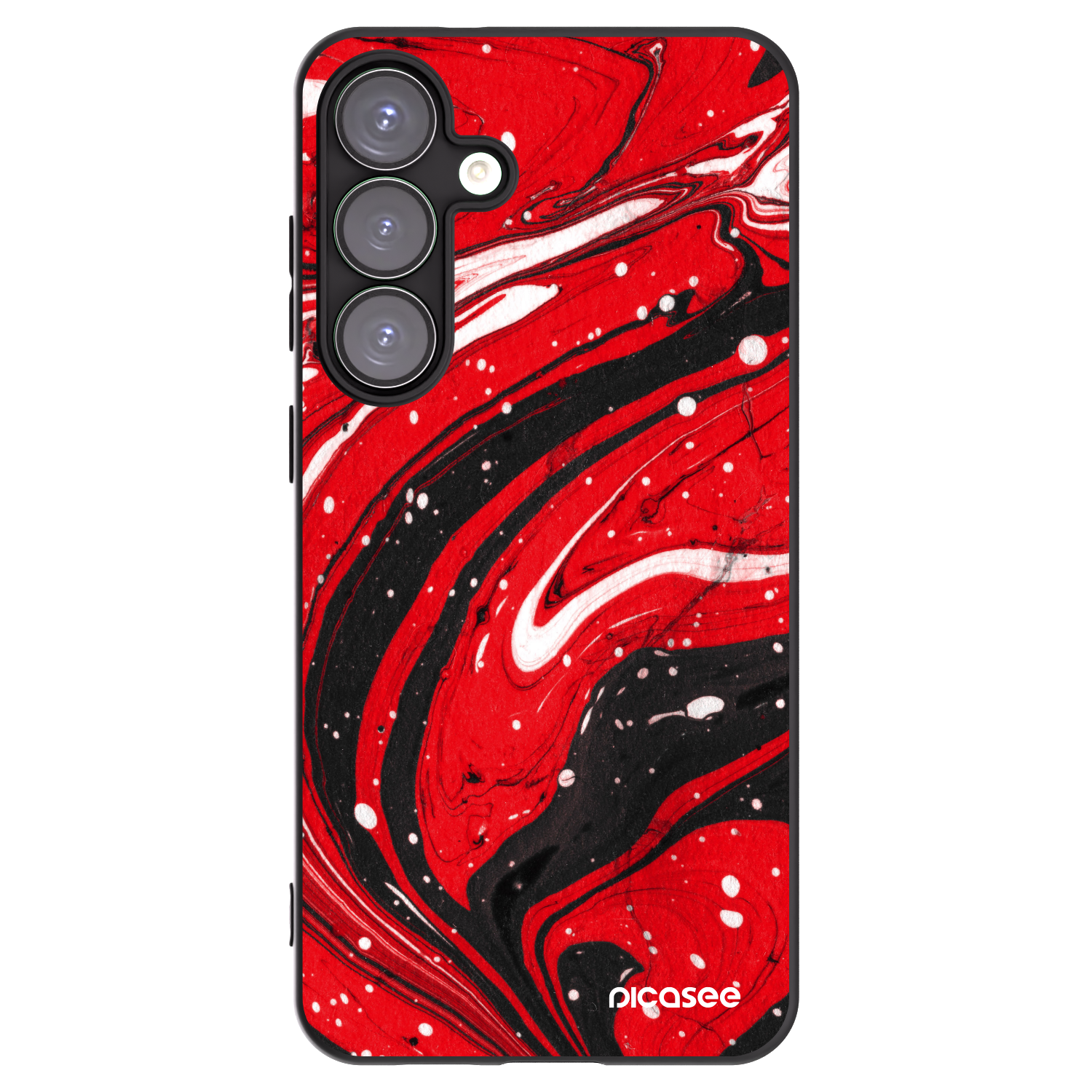 Picasee Μαύρη θήκη σιλικόνης για Samsung Galaxy S25+ 5G - Red black