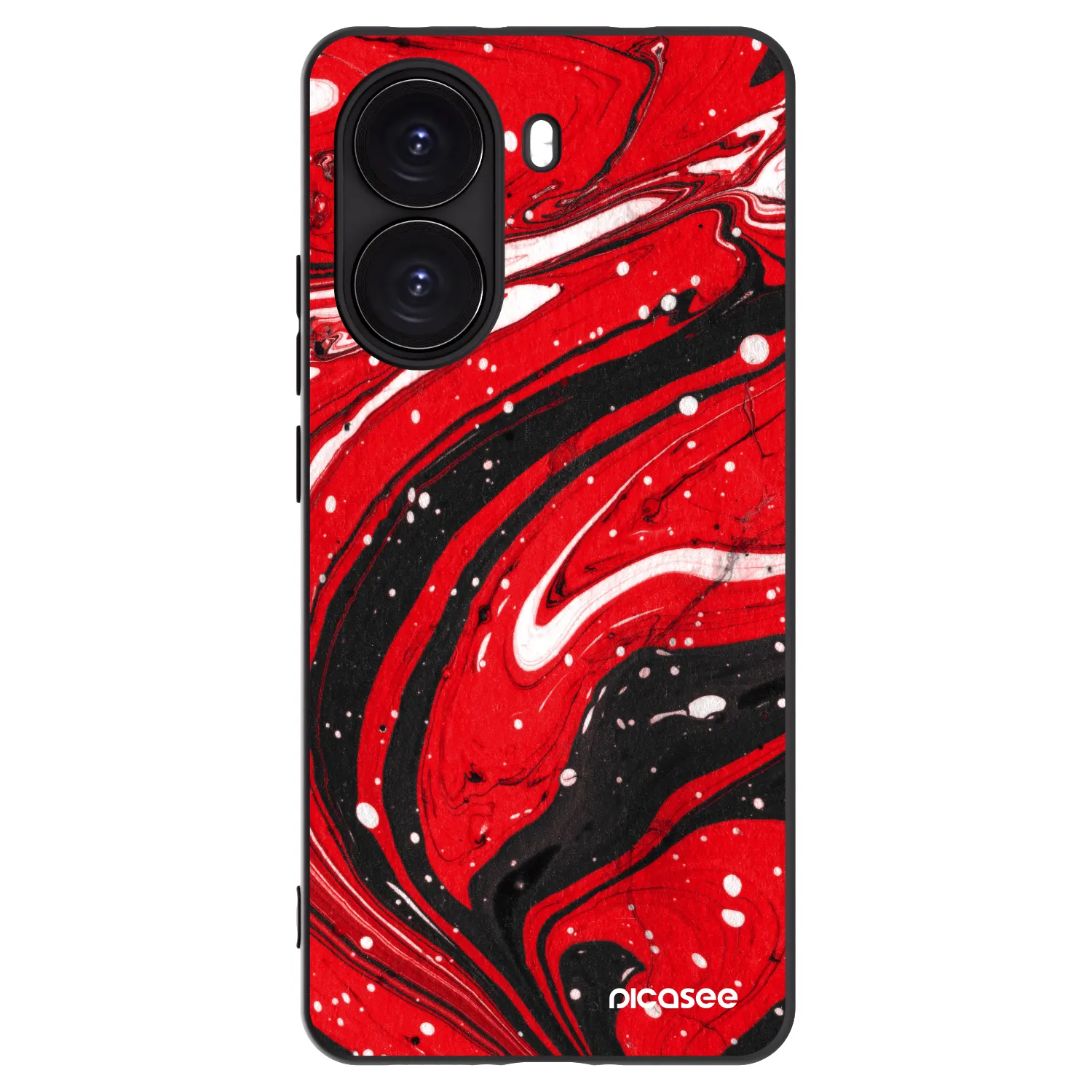 Picasee Μαύρη θήκη σιλικόνης για Xiaomi Poco X7 Pro 5G - Red black