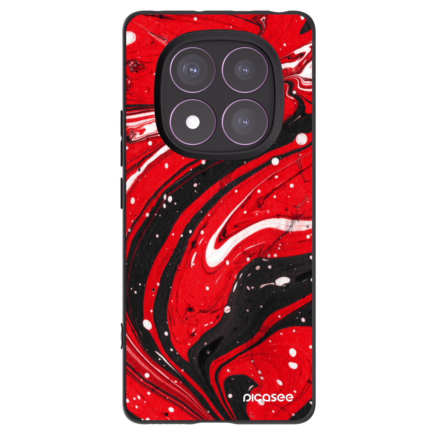 Picasee Μαύρη θήκη σιλικόνης για Xiaomi Redmi Note 14 Pro 4G - Red black