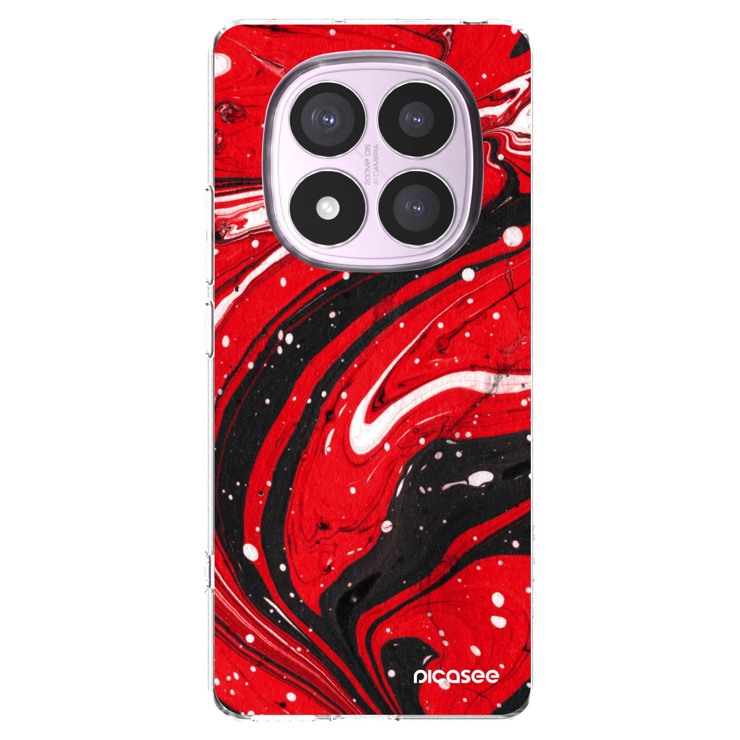 Picasee διαφανής θήκη σιλικόνης Xiaomi Redmi Note 14 Pro 4G - Red black