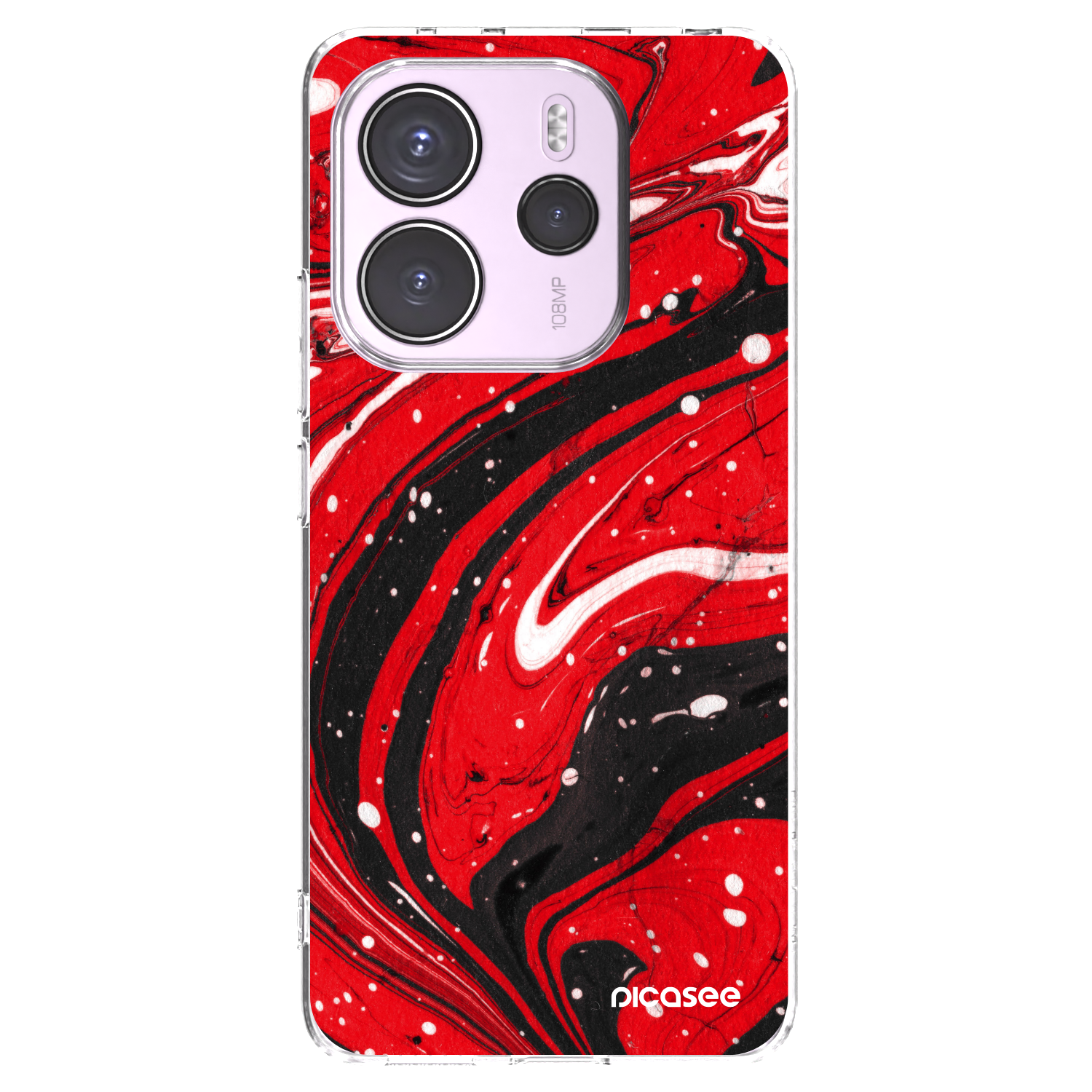 Picasee διαφανής θήκη σιλικόνης Xiaomi Redmi Note 14 4G - Red black