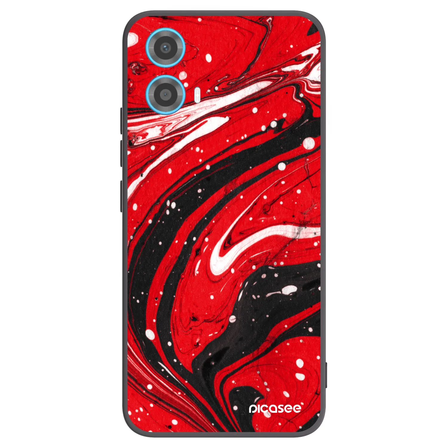 Picasee Μαύρη θήκη σιλικόνης για Motorola Moto G34 5G - Red black