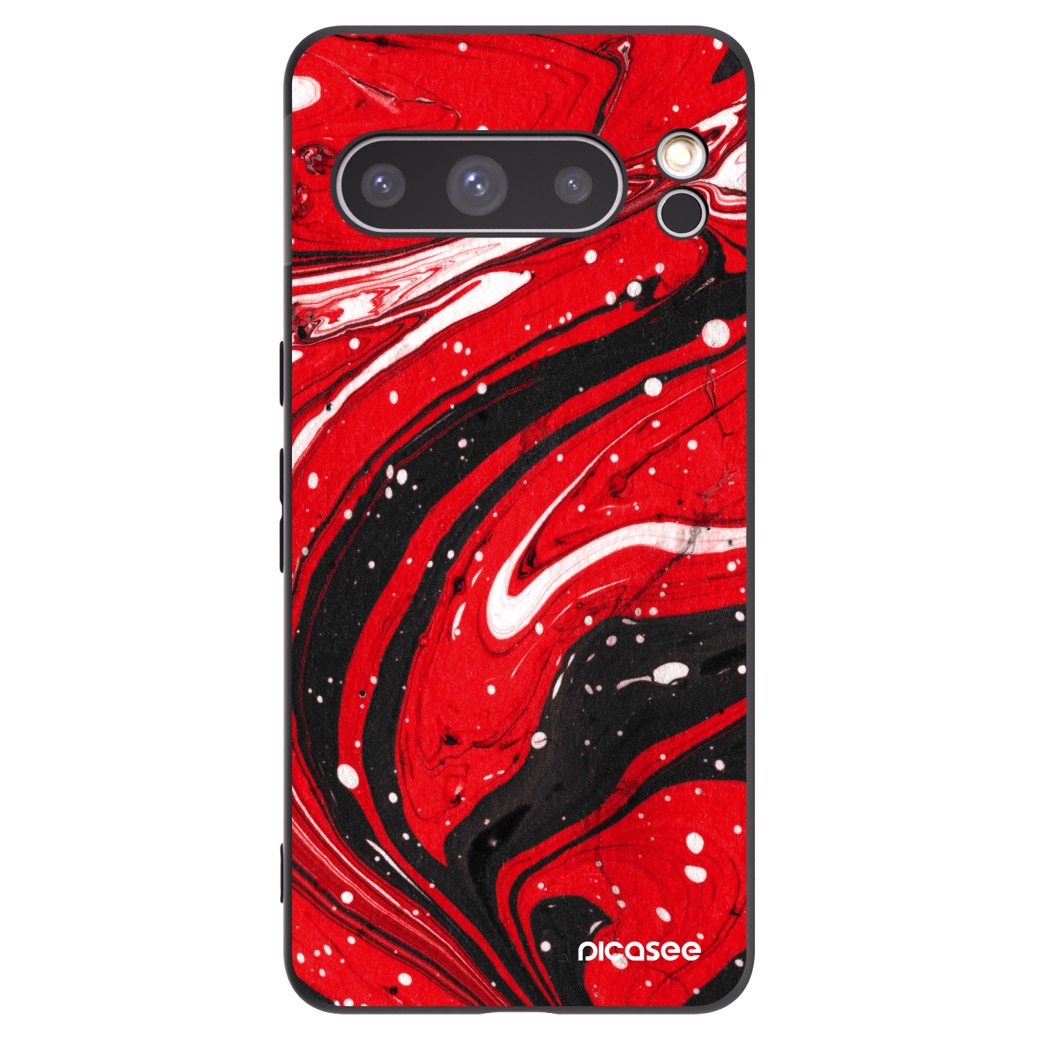 Picasee Μαύρη θήκη σιλικόνης για Google Pixel 8 Pro - Red black