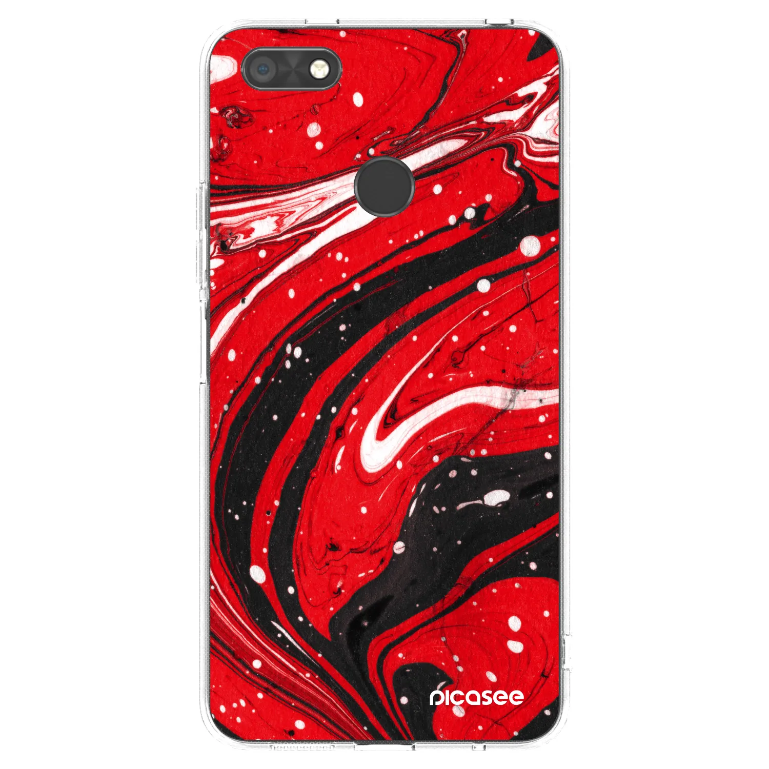 Picasee διαφανής θήκη σιλικόνης Huawei P9 Lite Mini - Red black