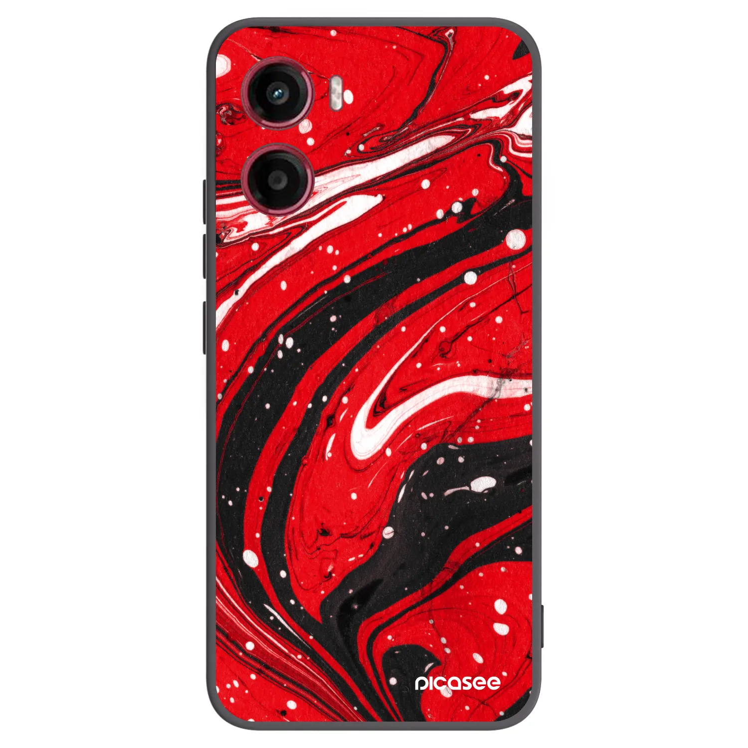 Picasee Μαύρη θήκη σιλικόνης για Motorola Moto G05 - Red black