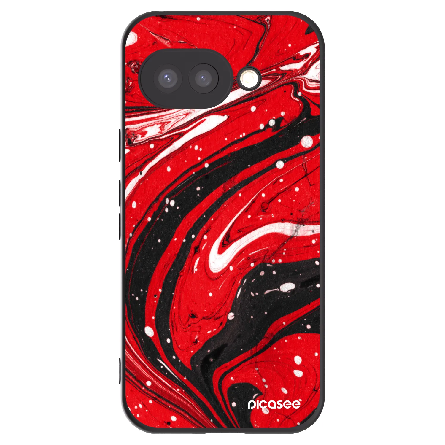 Picasee Μαύρη θήκη σιλικόνης για Google Pixel 9a - Red black