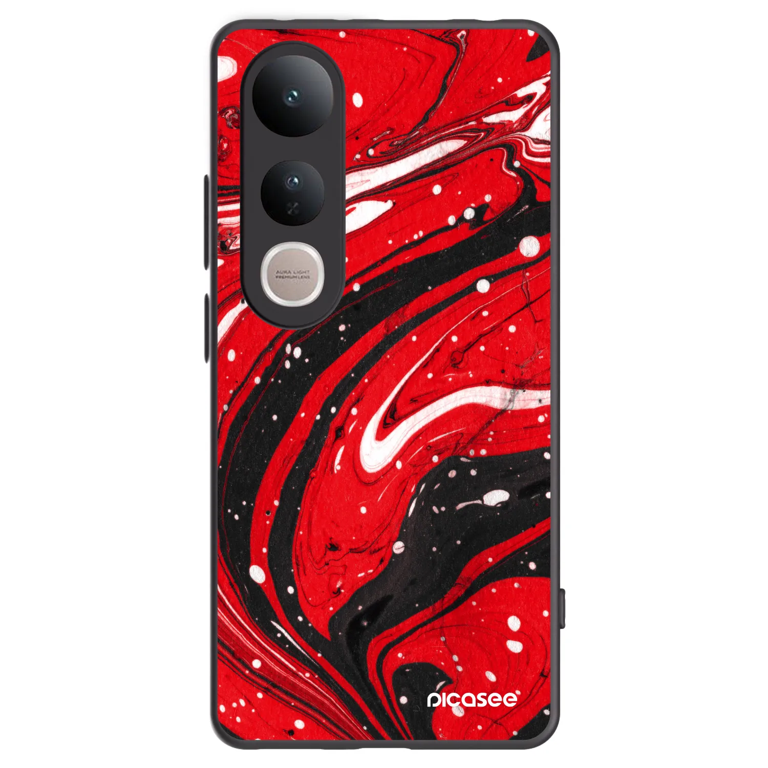 Picasee Μαύρη θήκη σιλικόνης για Vivo V50 Lite 5G - Red black