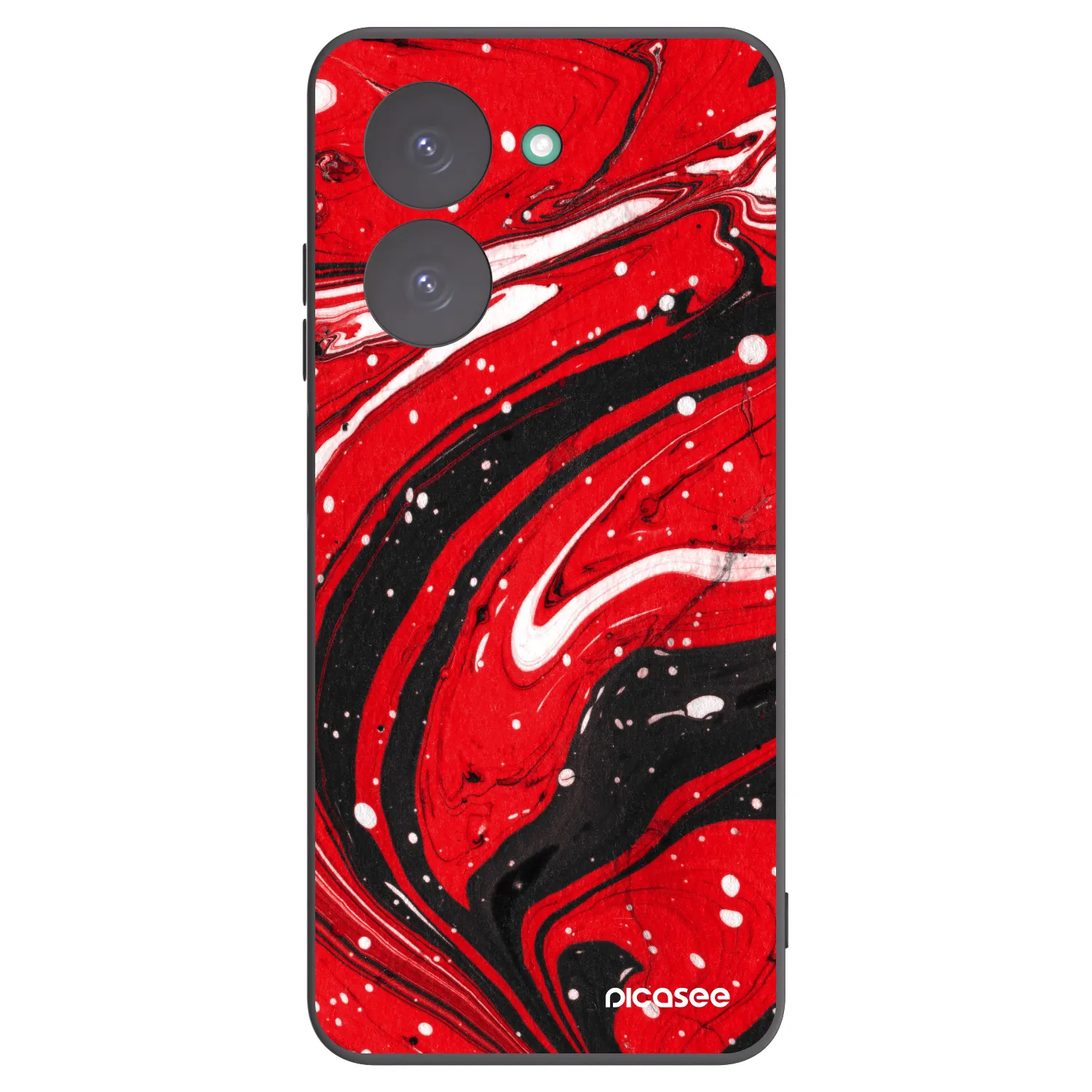 Picasee Μαύρη θήκη σιλικόνης για Xiaomi Redmi A5 - Red black