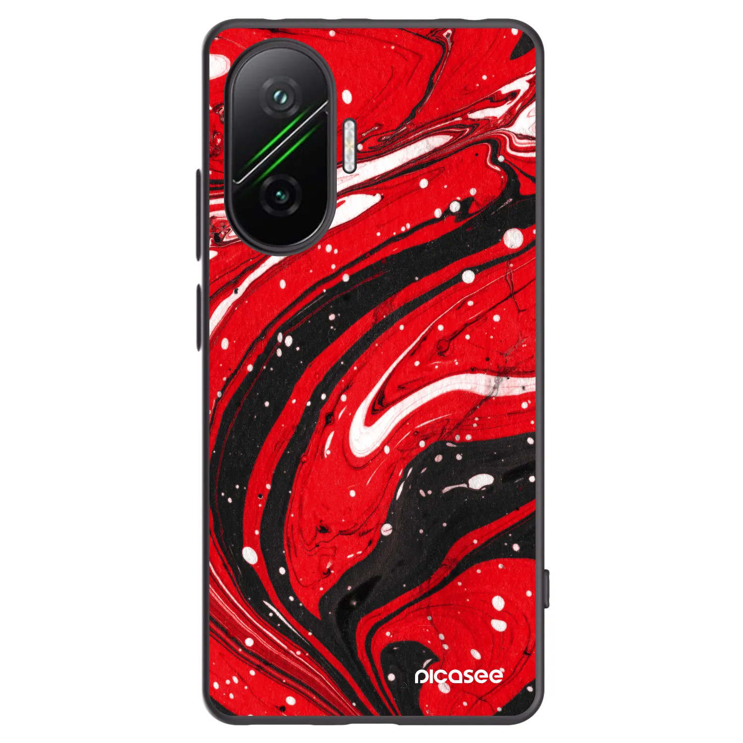 Picasee Μαύρη θήκη σιλικόνης για Xiaomi Poco F7 Pro 5G - Red black