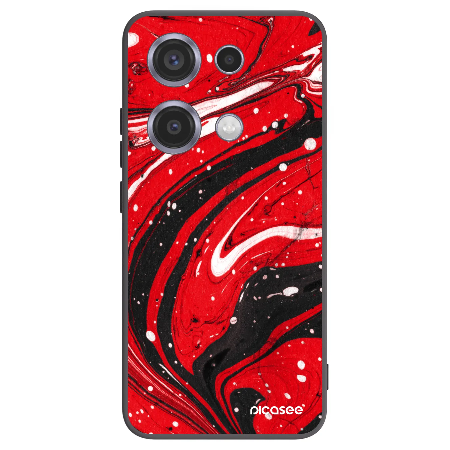 Picasee Μαύρη θήκη σιλικόνης για Xiaomi Redmi Note 14S - Red black