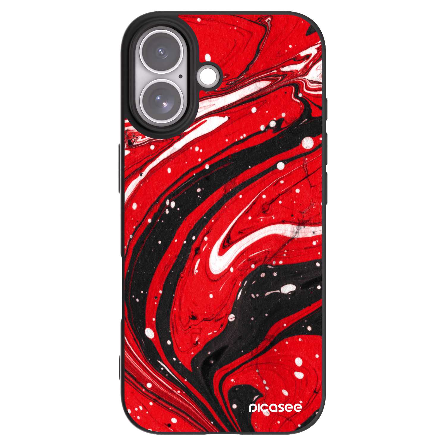 Picasee Μαύρη θήκη σιλικόνης για Apple iPhone 17 - Red black