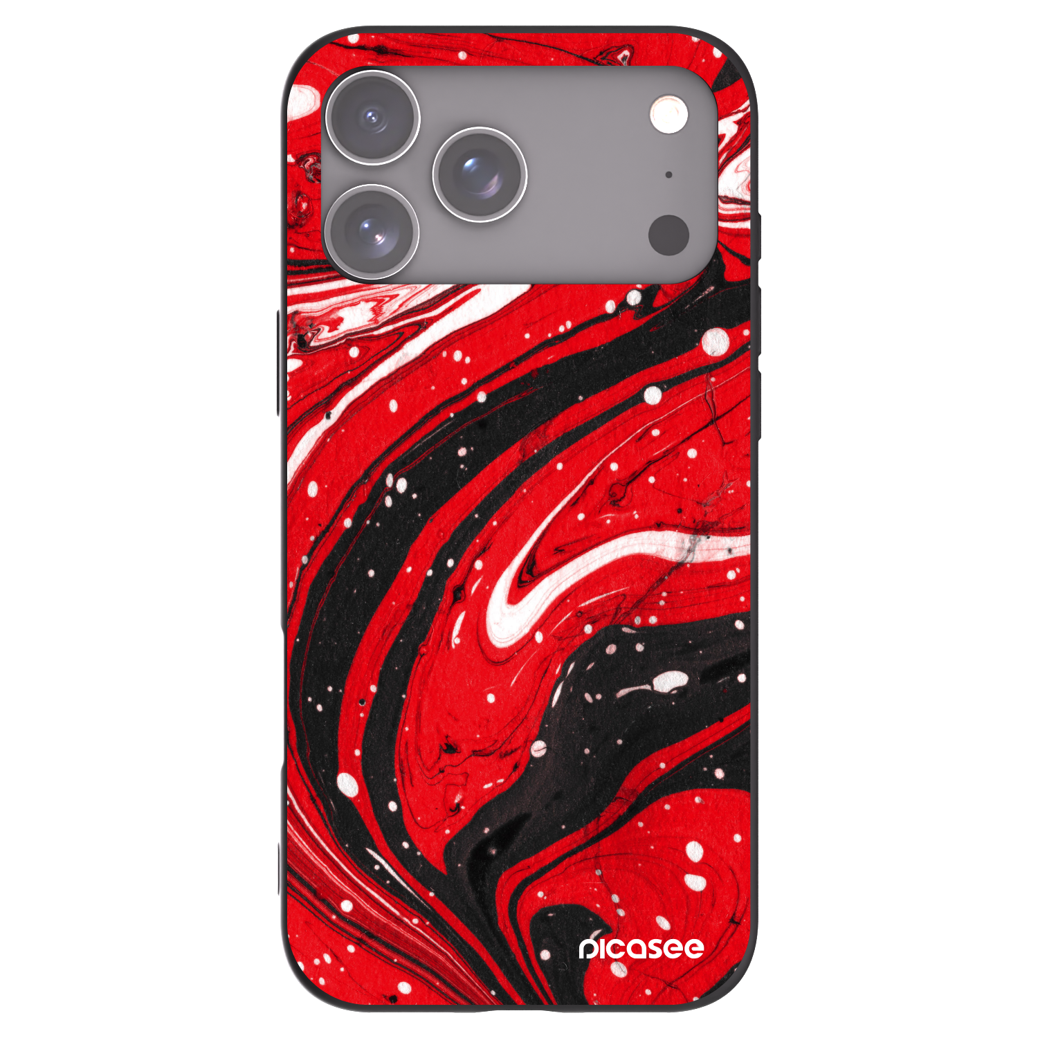 Picasee Μαύρη θήκη σιλικόνης για Apple iPhone 17 Pro Max - Red black
