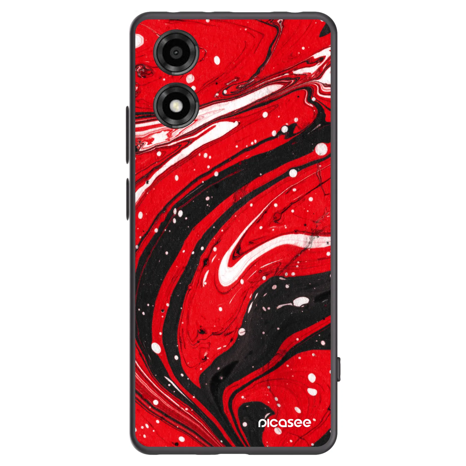 Picasee Μαύρη θήκη σιλικόνης για Motorola Moto E14 - Red black