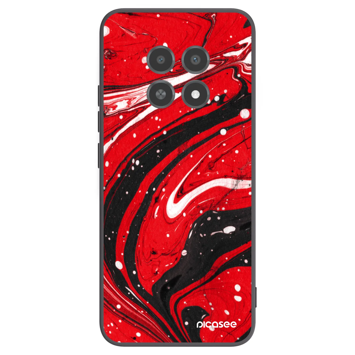 Picasee Μαύρη θήκη σιλικόνης για Realme 12X - Red black
