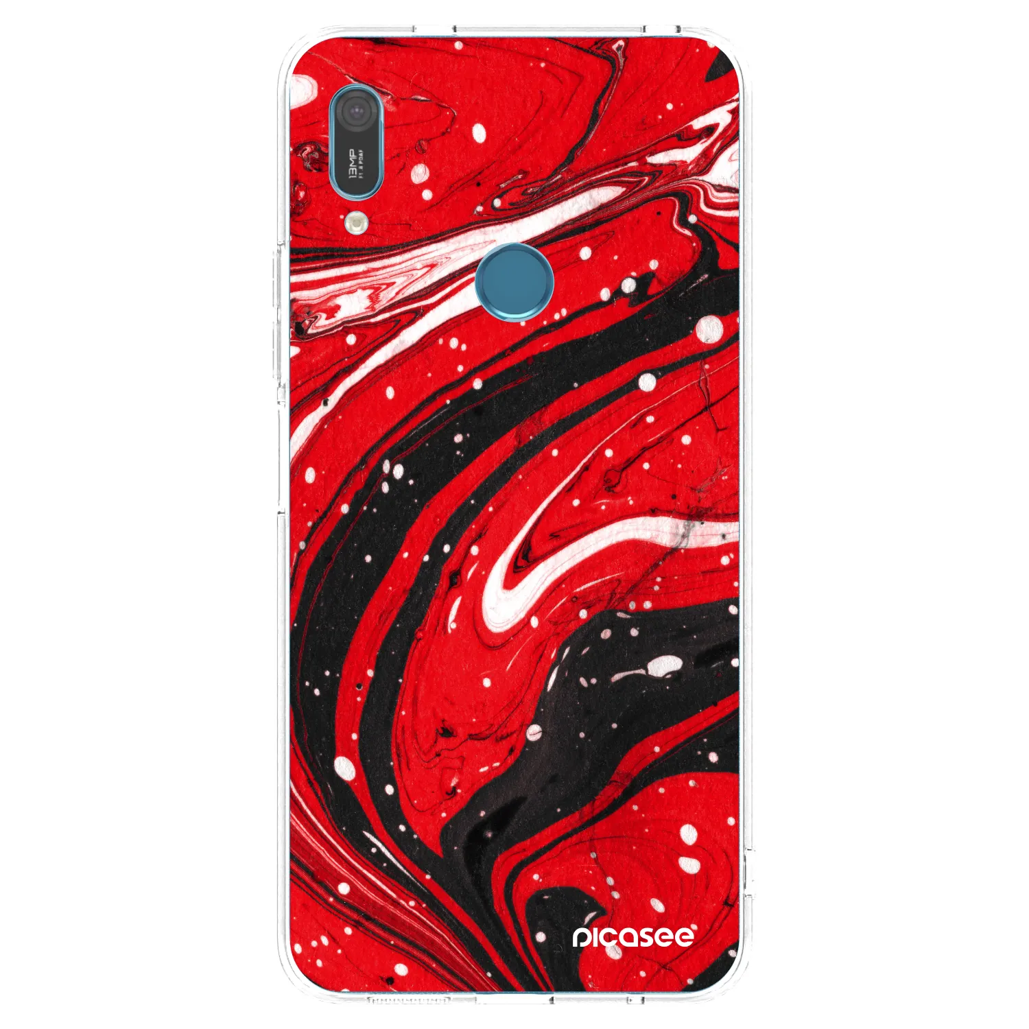 Picasee διαφανής θήκη σιλικόνης Huawei Y6 2019 - Red black
