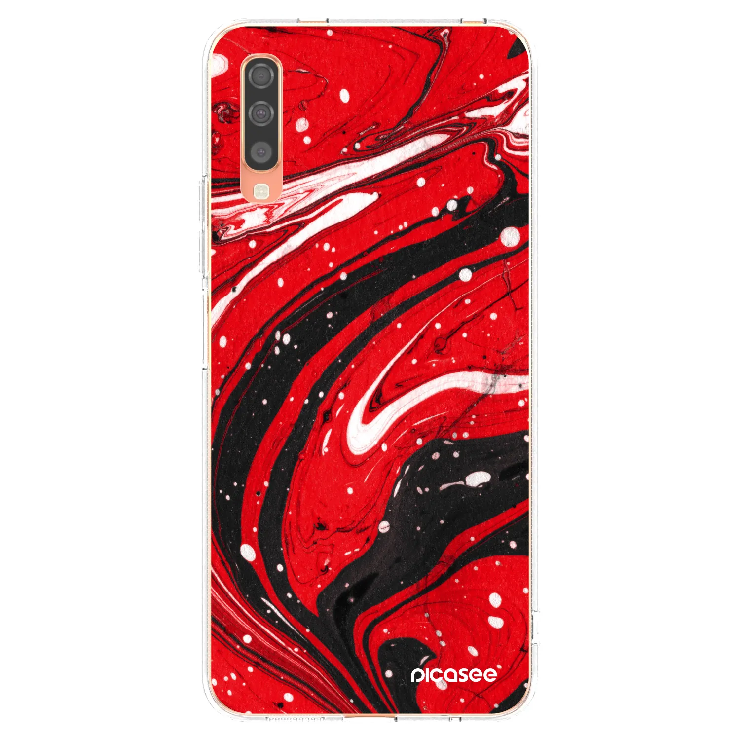 Picasee διαφανής θήκη σιλικόνης Samsung Galaxy A70 A705F - Red black