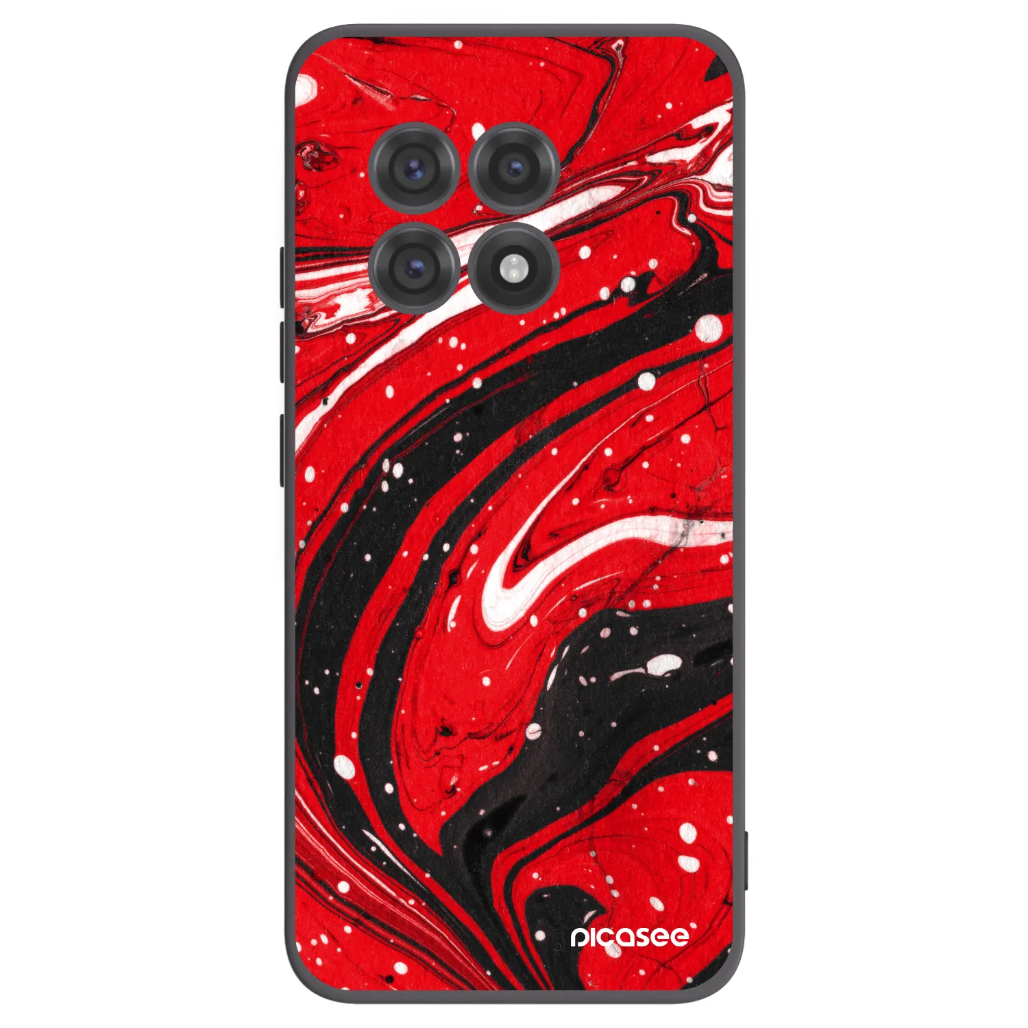 Picasee Μαύρη θήκη σιλικόνης για OnePlus 13R 5G - Red black