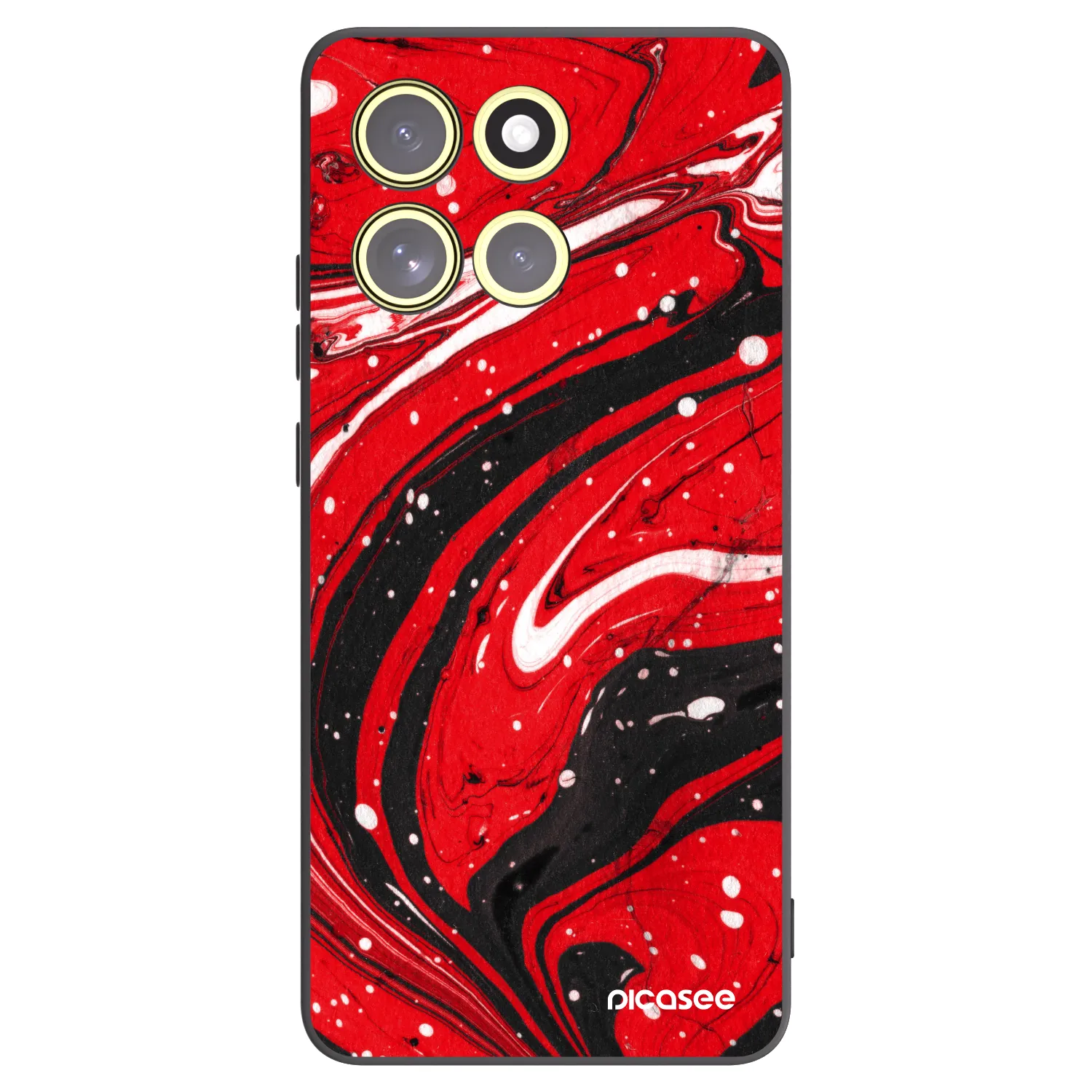 Picasee Μαύρη θήκη σιλικόνης για Motorola Moto G86 5G - Red black