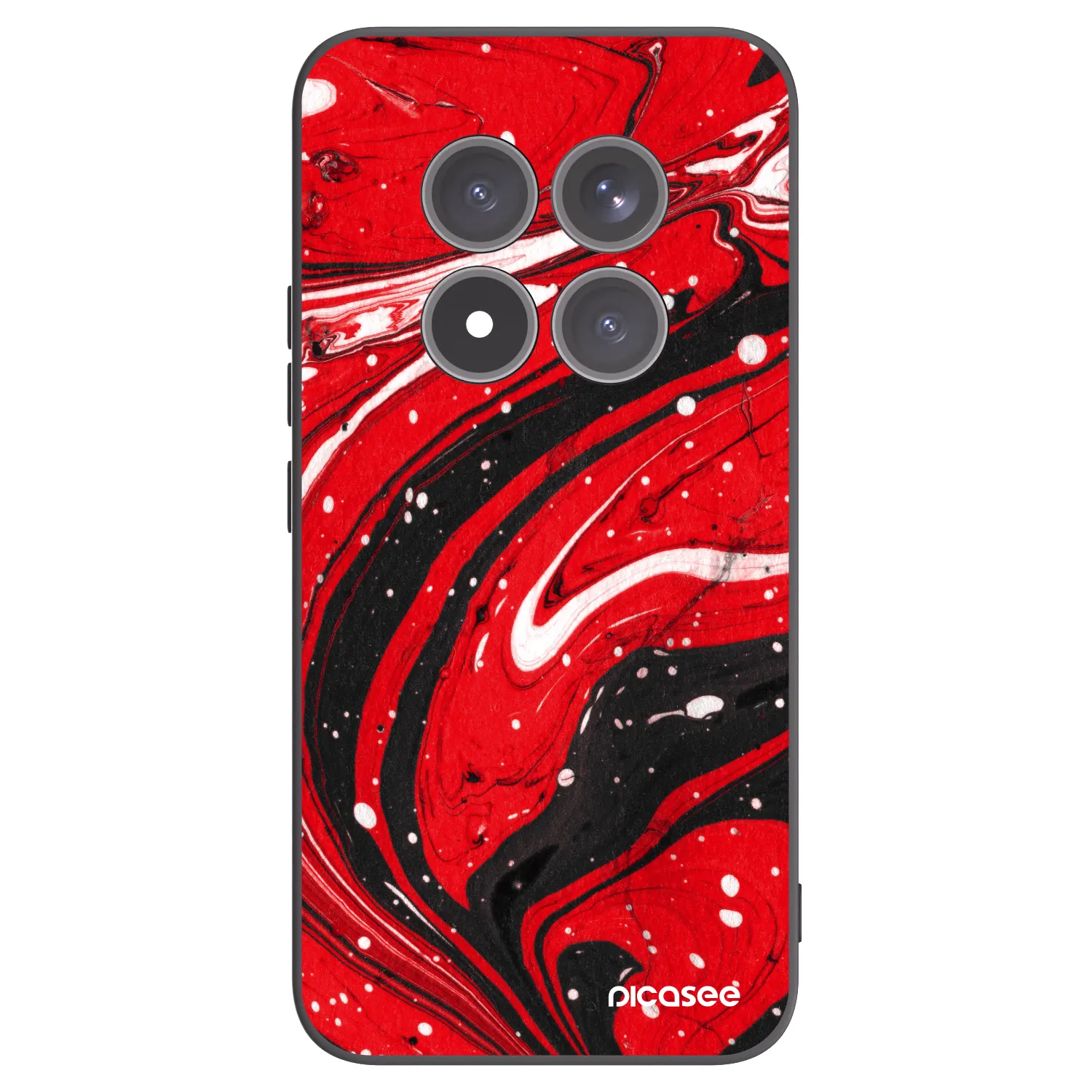 Picasee Μαύρη θήκη σιλικόνης για Xiaomi Redmi Note 15 Pro+ - Red black