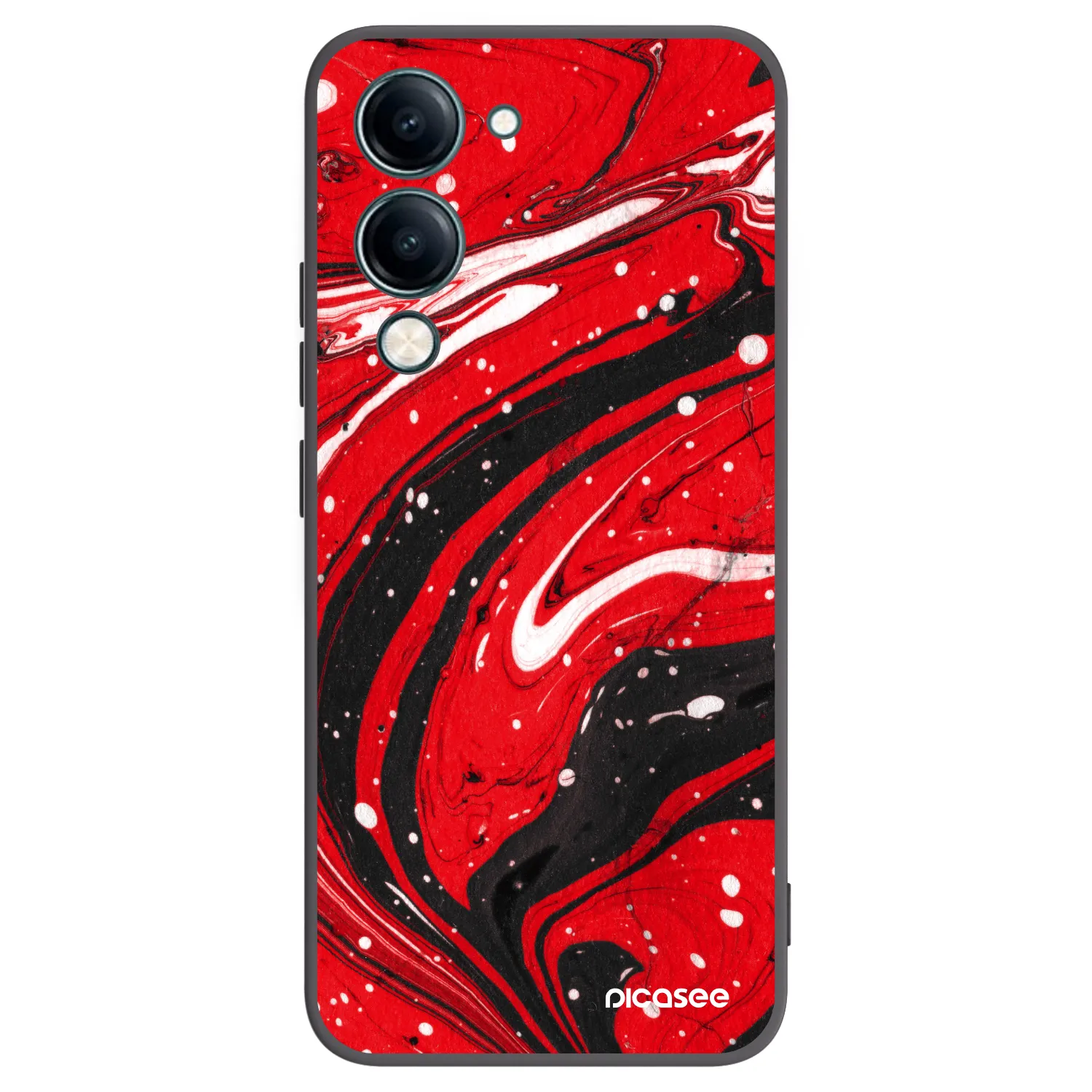 Picasee Μαύρη θήκη σιλικόνης για Vivo Y29s 5G - Red black