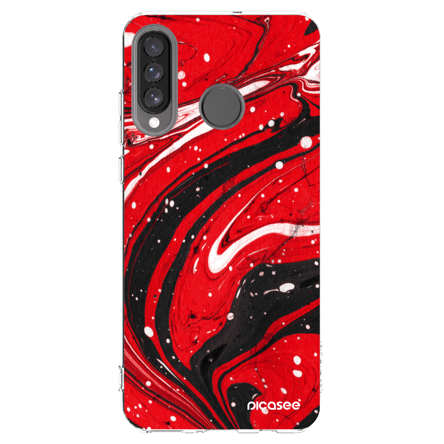 Picasee διαφανής θήκη σιλικόνης Huawei P30 Lite - Red black