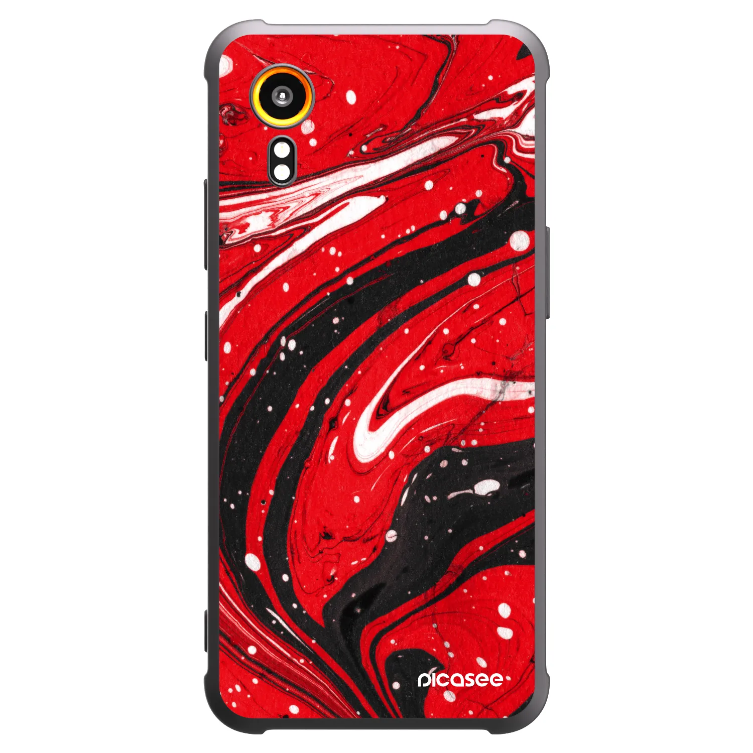 Picasee Μαύρη θήκη σιλικόνης για Samsung Galaxy Xcover 7 - Red black