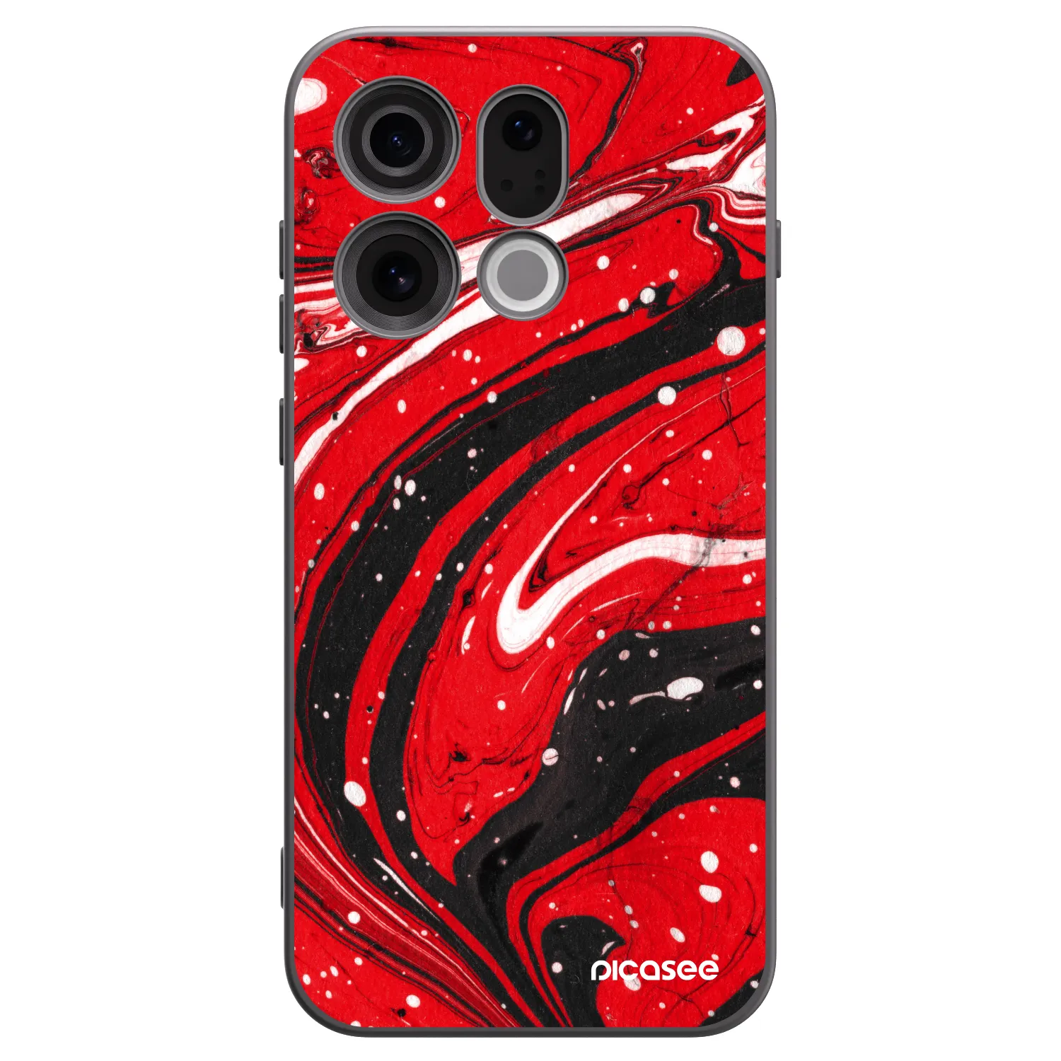 Picasee Μαύρη θήκη σιλικόνης για OPPO Find X9 - Red black